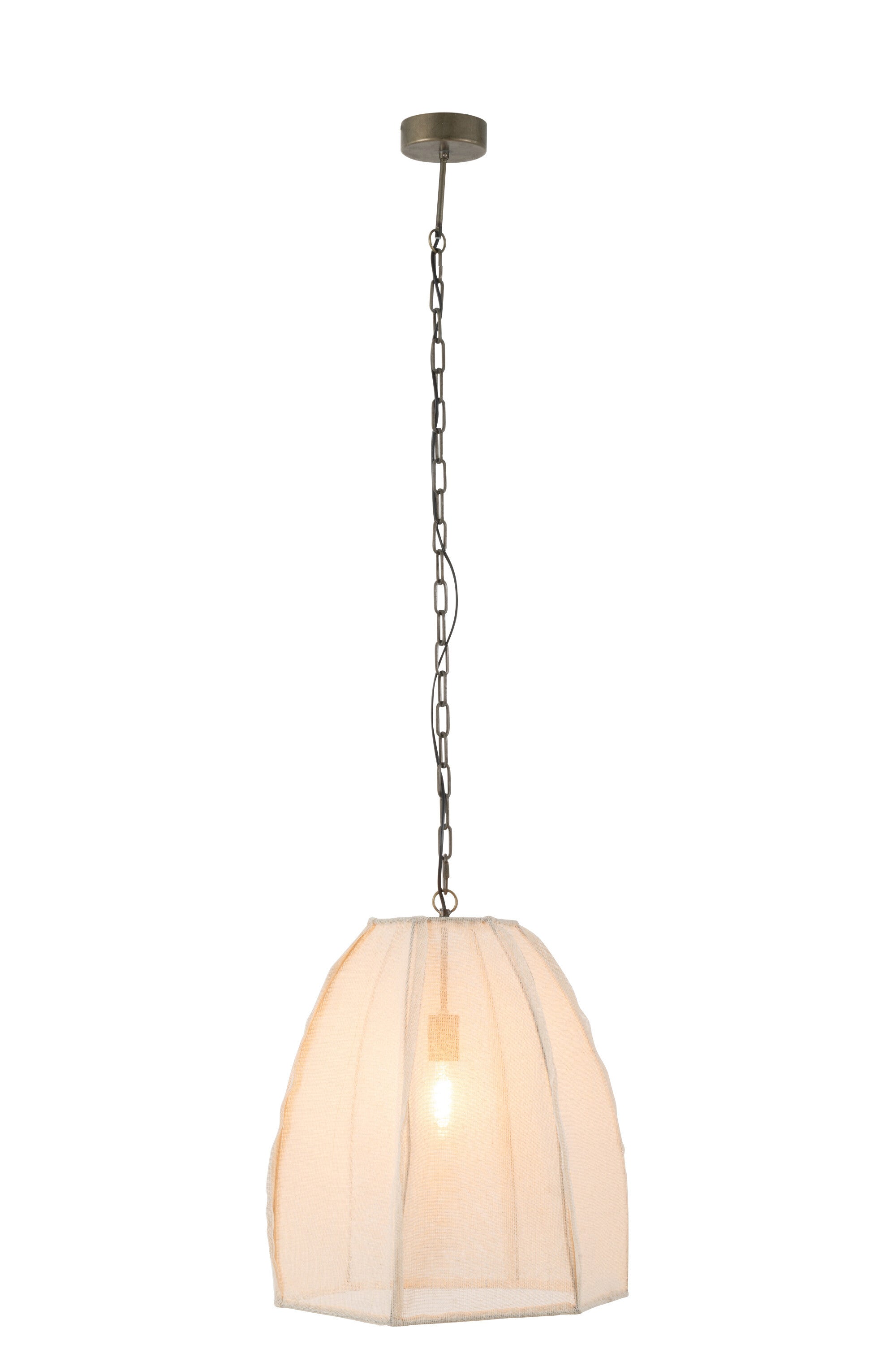 Hanglamp Peer Linnen/IJzer Wit S - J-LINE