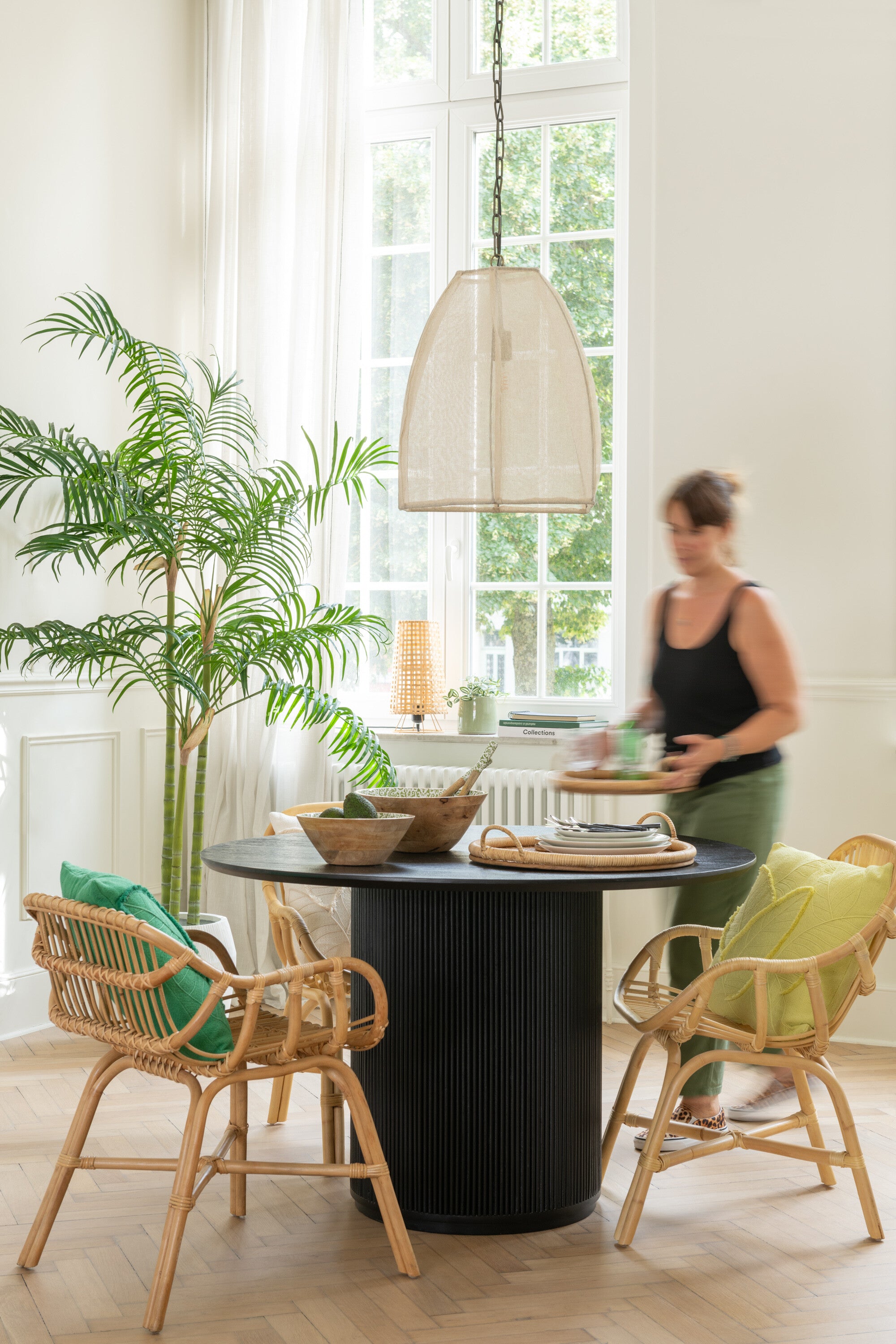 Hanglamp Peer Linnen/IJzer Wit S - J-LINE