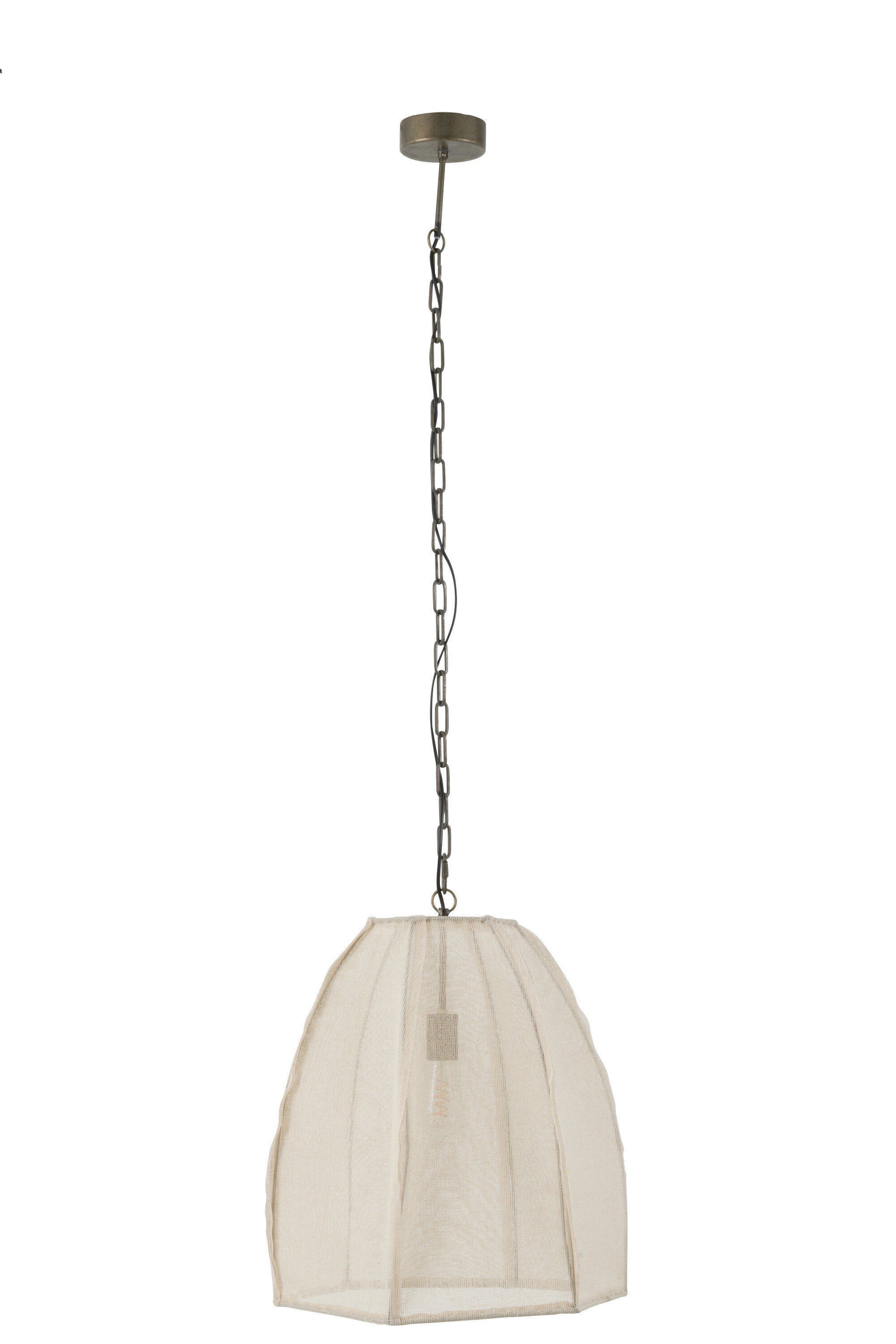 Hanglamp Peer Linnen/IJzer Wit S - J-LINE
