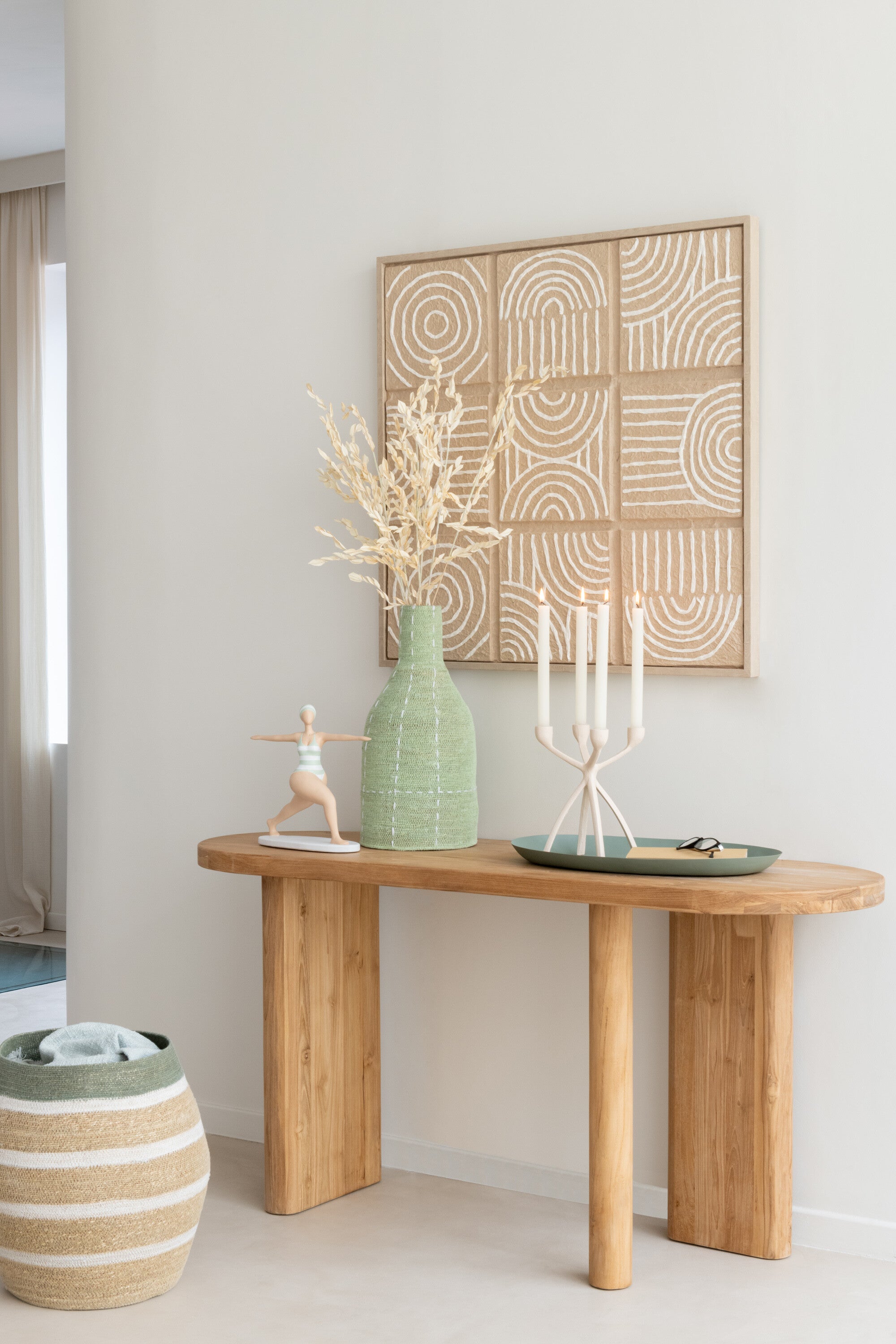 Wandtafel Teakhout Natuurlijk - J-LINE