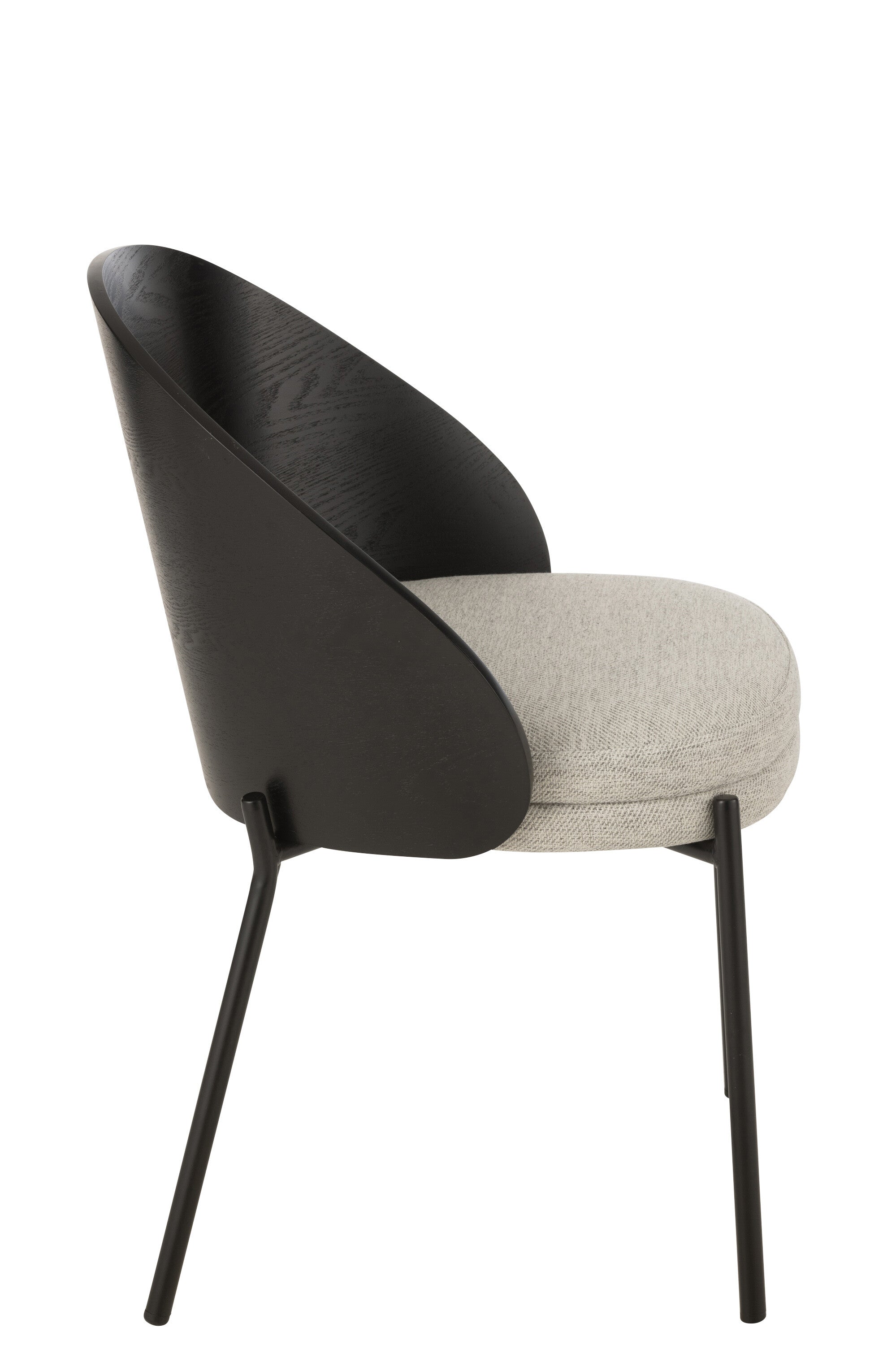 Stoel Lone Ply Wood/Metaal Zwart/Grijs - J-LINE