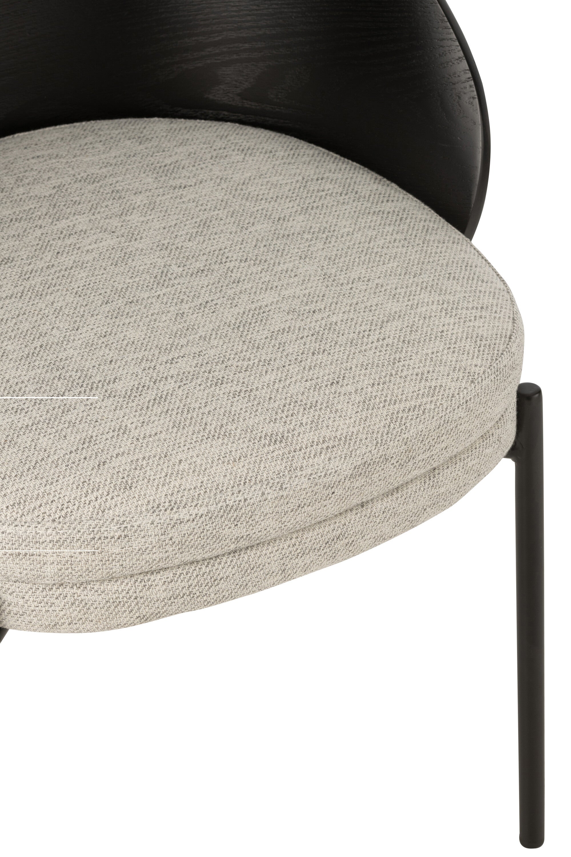 Stoel Lone Ply Wood/Metaal Zwart/Grijs - J-LINE