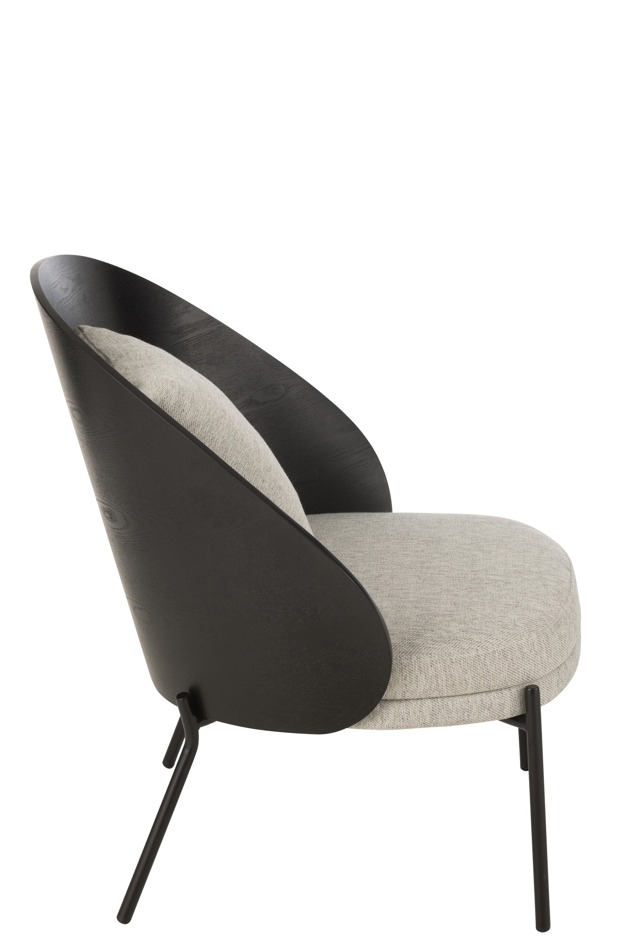 Lounge Stoel Lone Hout/Metaal Zwart/Grijs - J-LINE