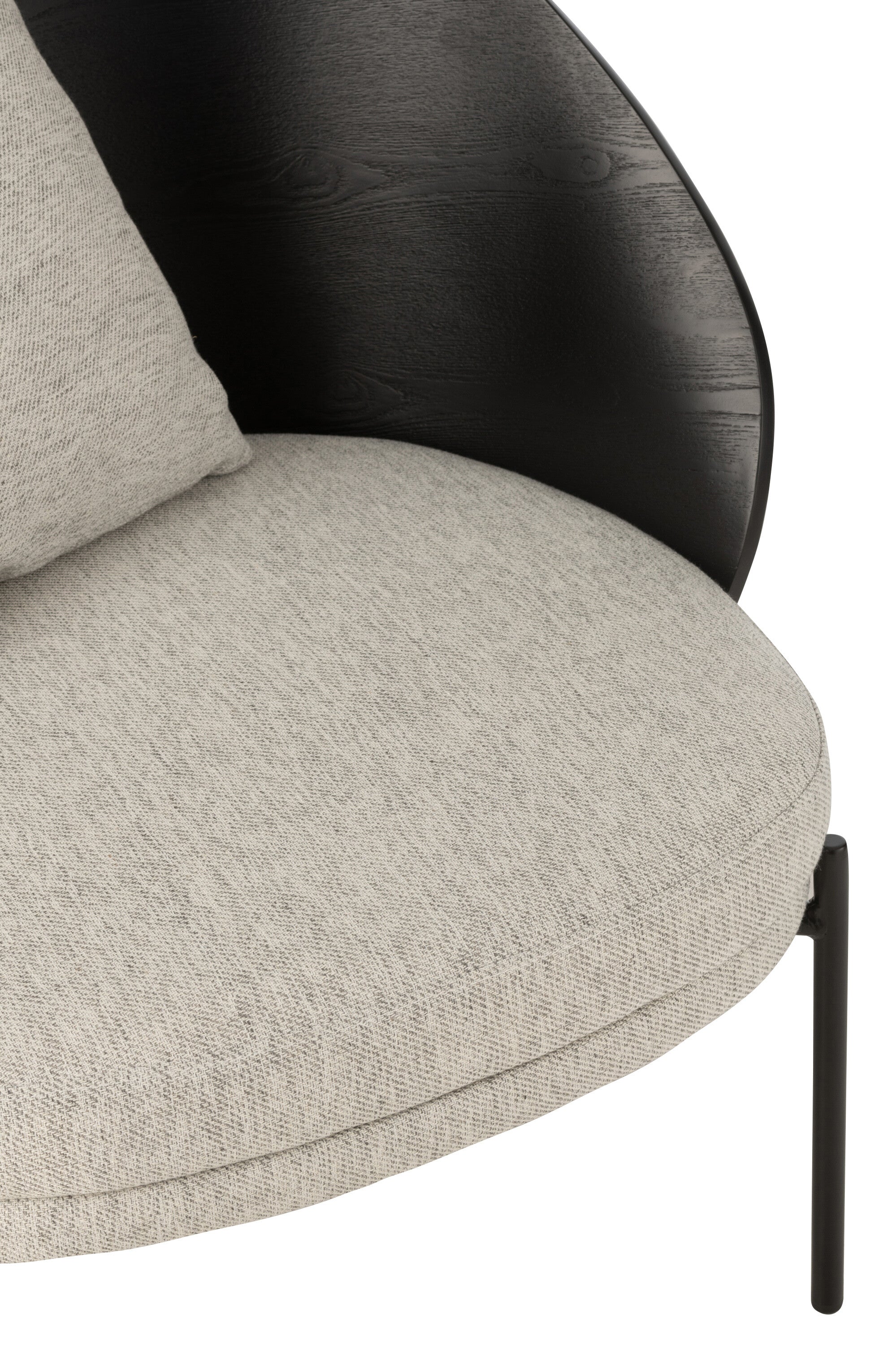 Lounge Stoel Lone Hout/Metaal Zwart/Grijs - J-LINE
