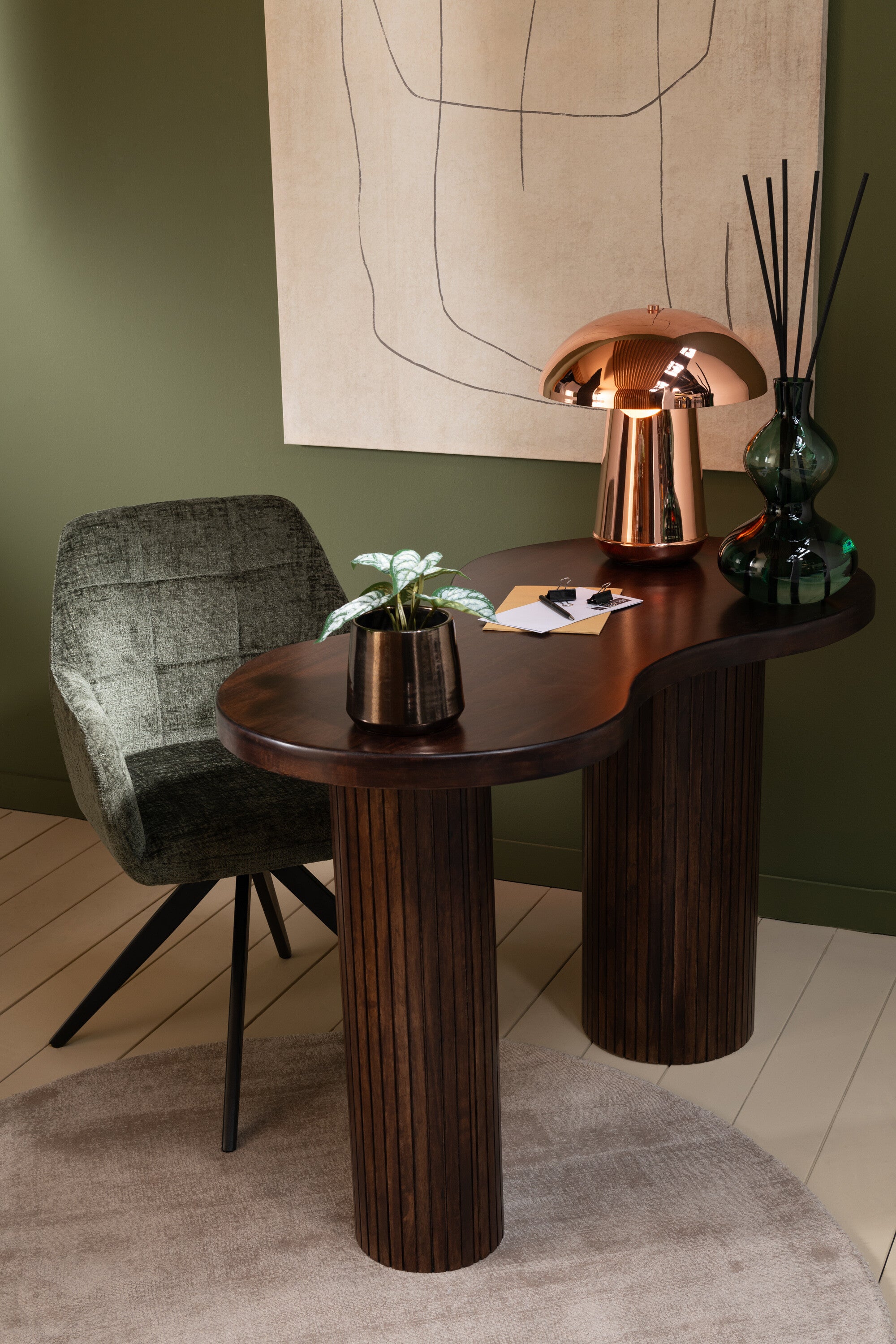 Fauteuil Louna Fer/Acrylique Vert - J-LINE