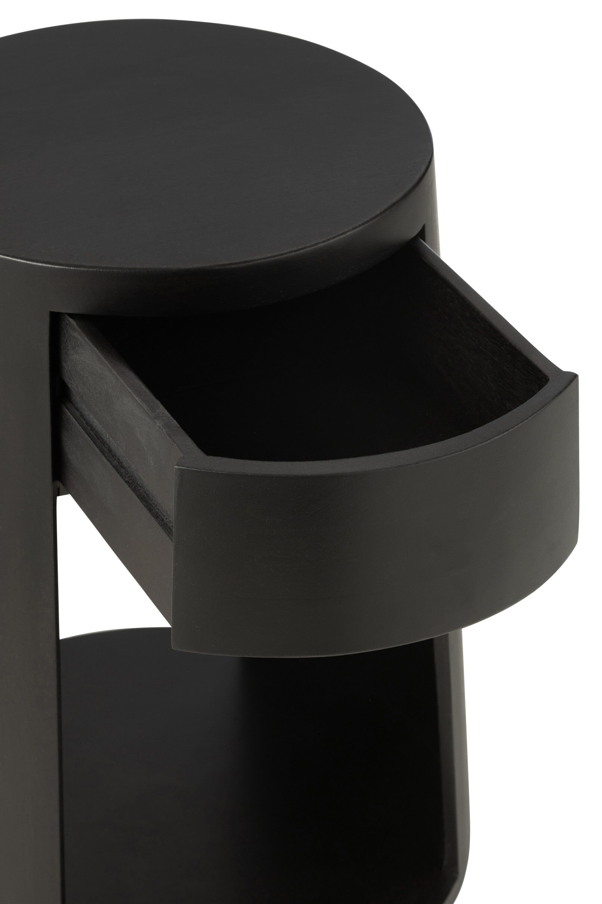 Bijzettafel mangohout/MDF zwart - J-LINE
