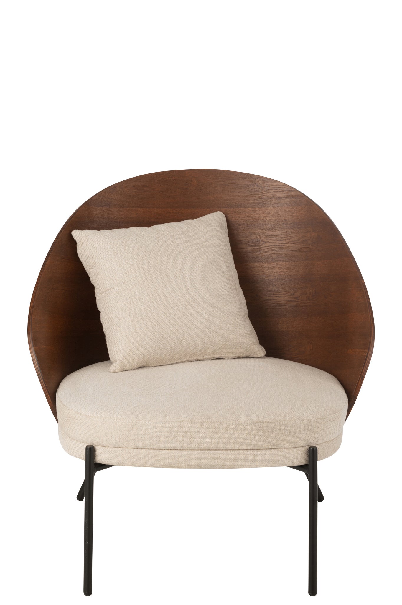 Fauteuil club Lone bois contreplaqué/métal - J-LINE