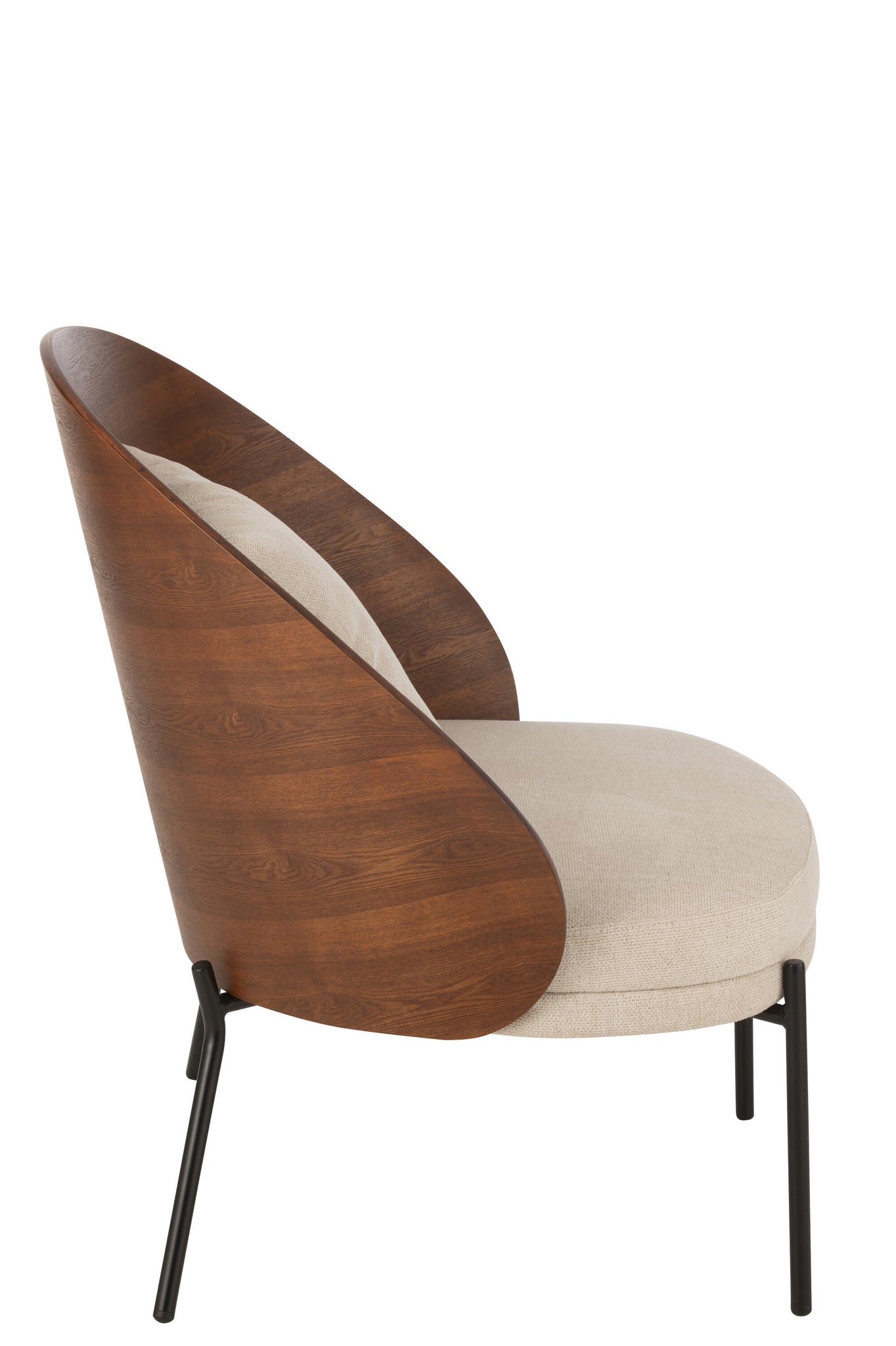 Fauteuil club Lone bois contreplaqué/métal - J-LINE