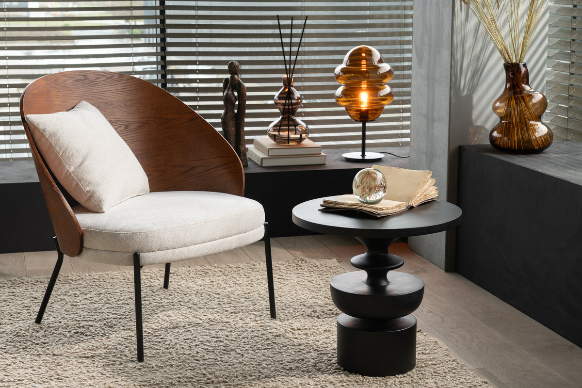 Fauteuil club Lone bois contreplaqué/métal - J-LINE