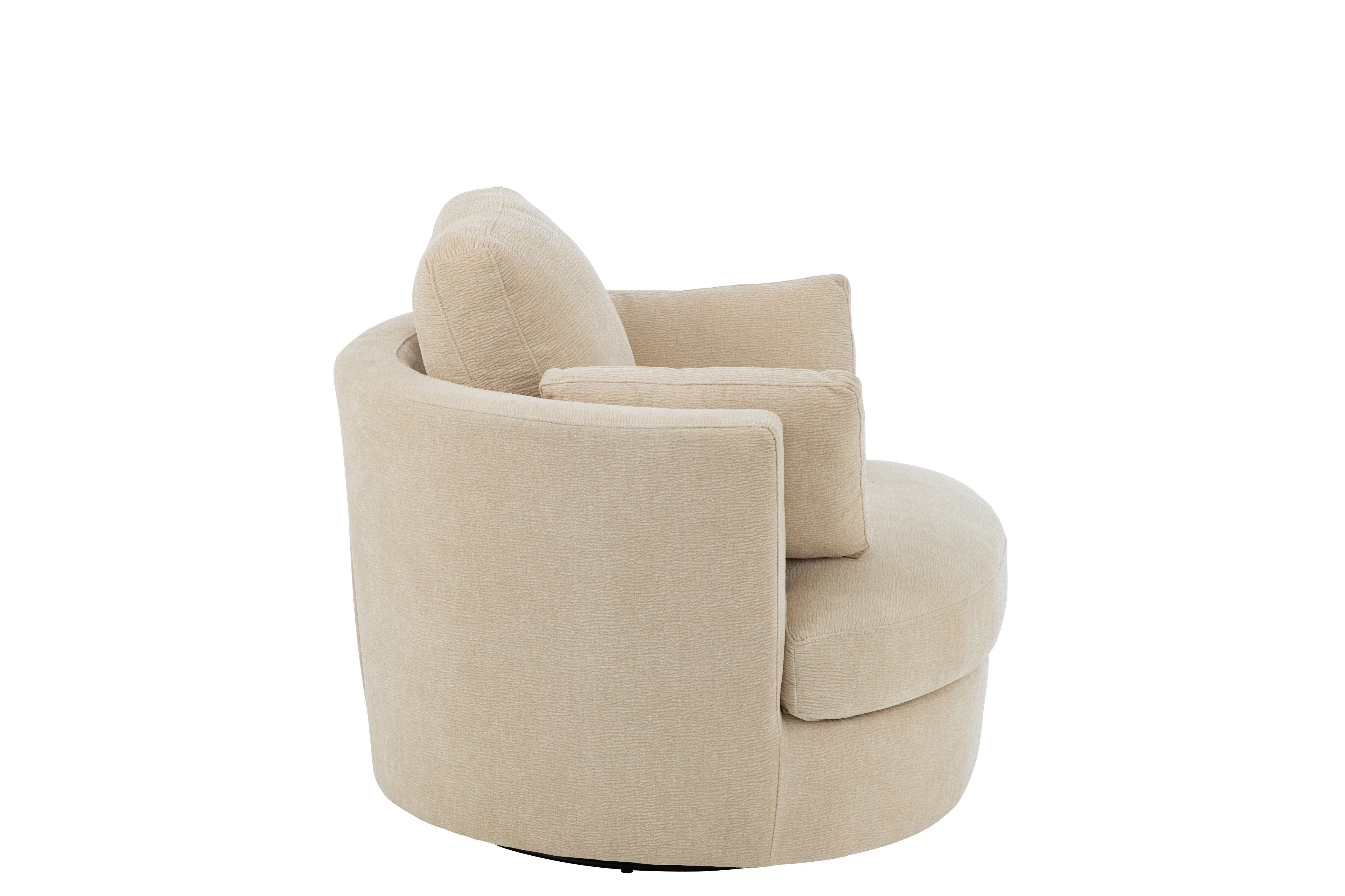 Lounge stoel Draaibaar Populierenhout/Schuim Beige - J-LINE