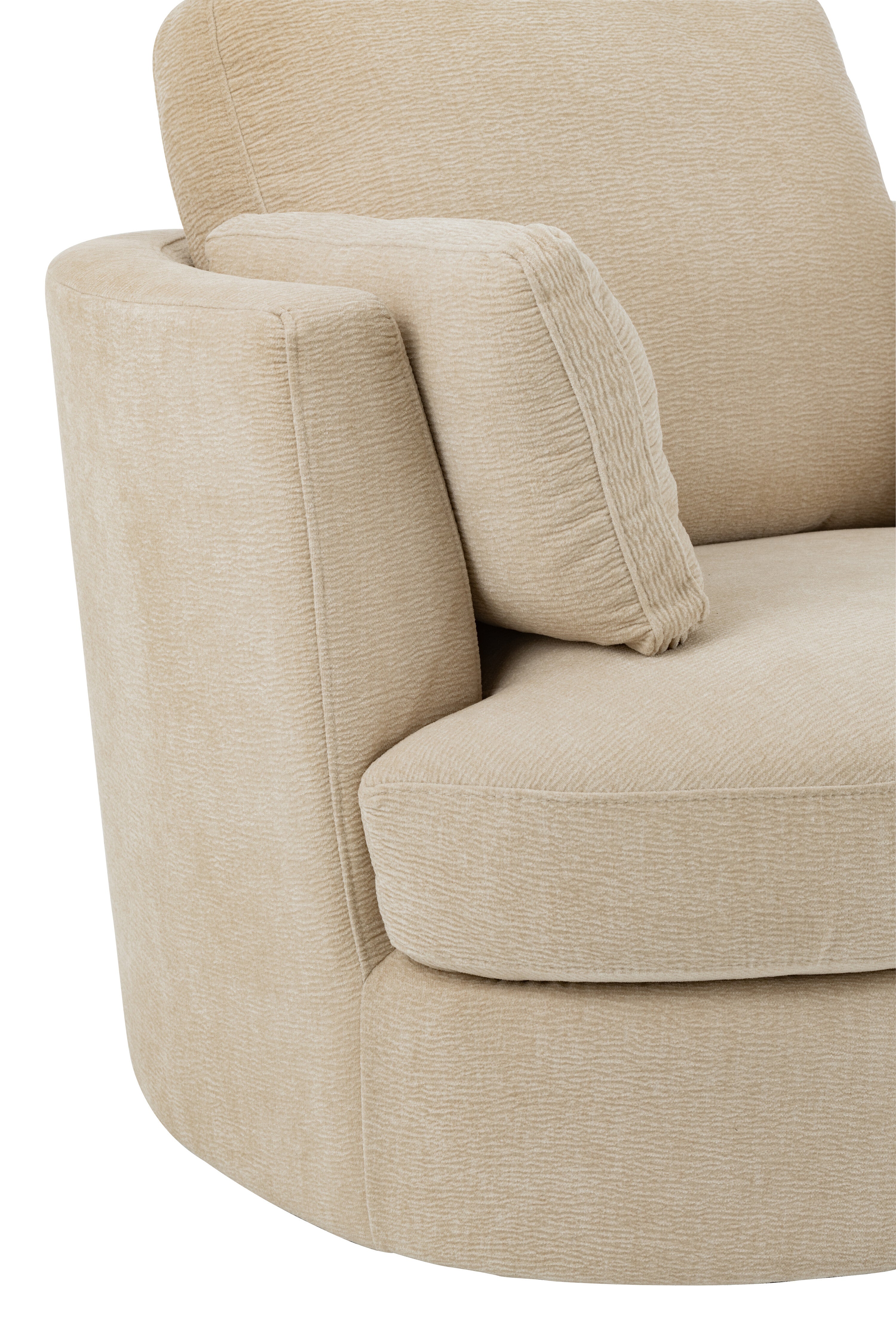 Lounge stoel Draaibaar Populierenhout/Schuim Beige - J-LINE