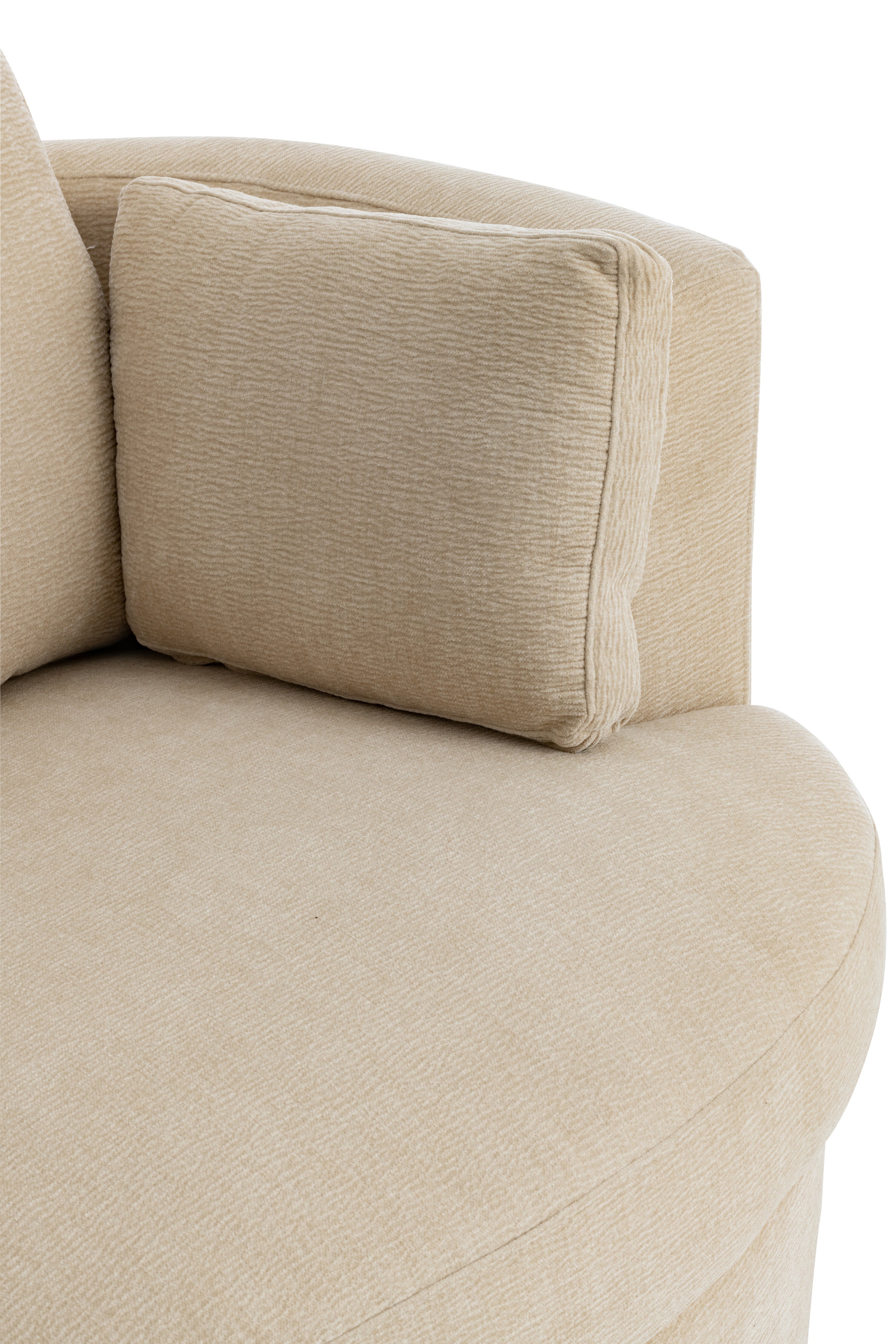 Lounge stoel Draaibaar Populierenhout/Schuim Beige - J-LINE