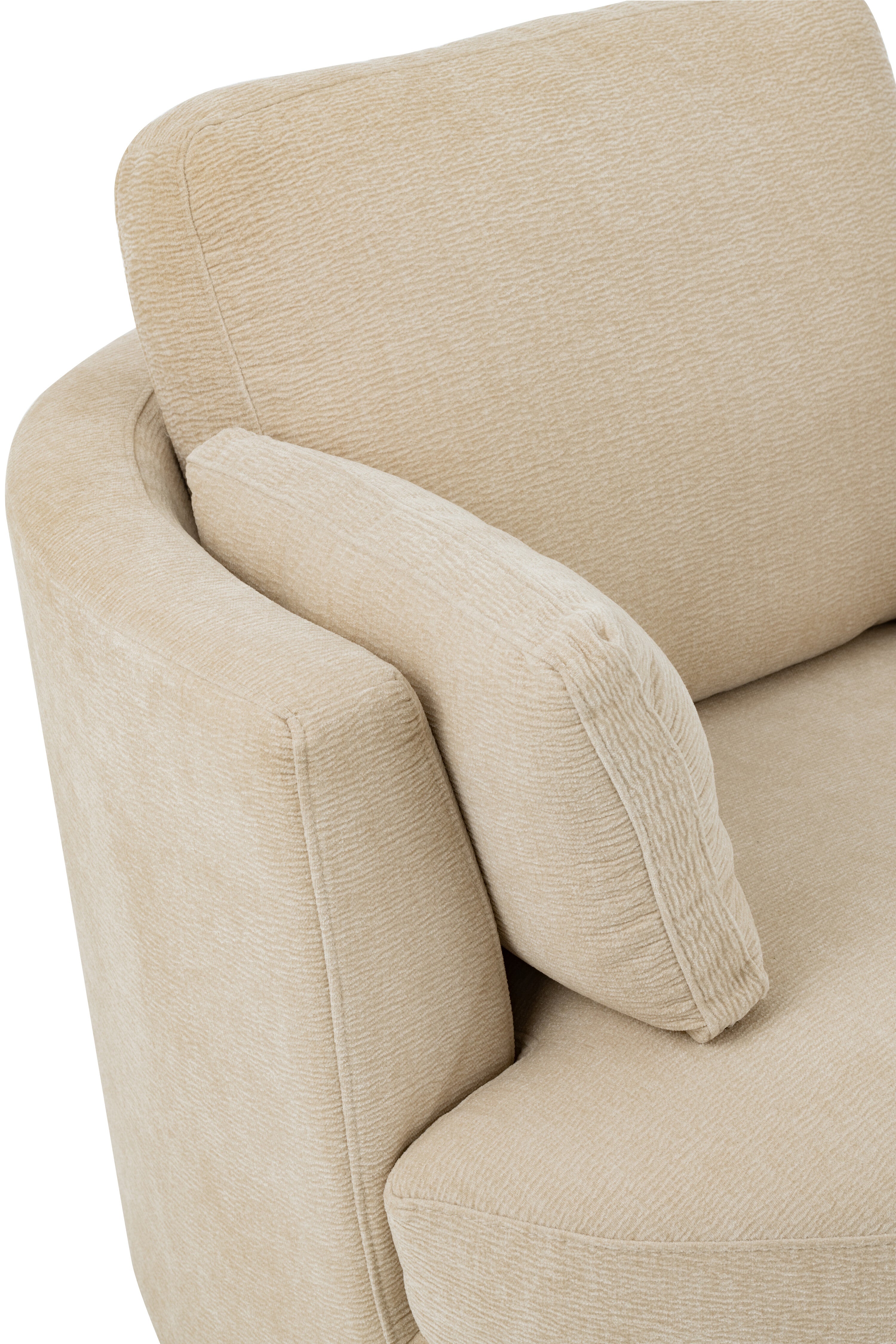 Lounge stoel Draaibaar Populierenhout/Schuim Beige - J-LINE