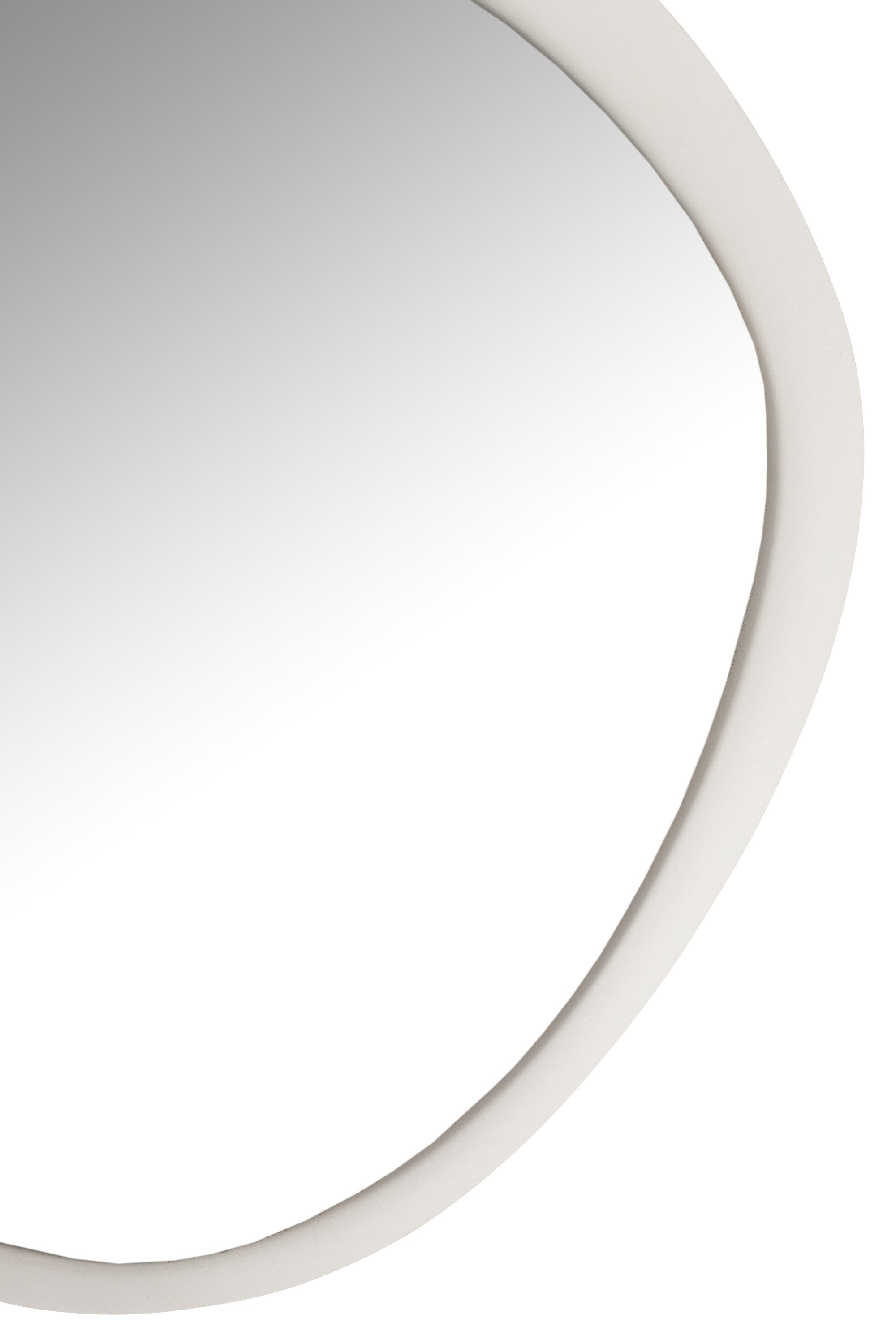 Miroir mural rond en métal/verre blanc S - J-LINE