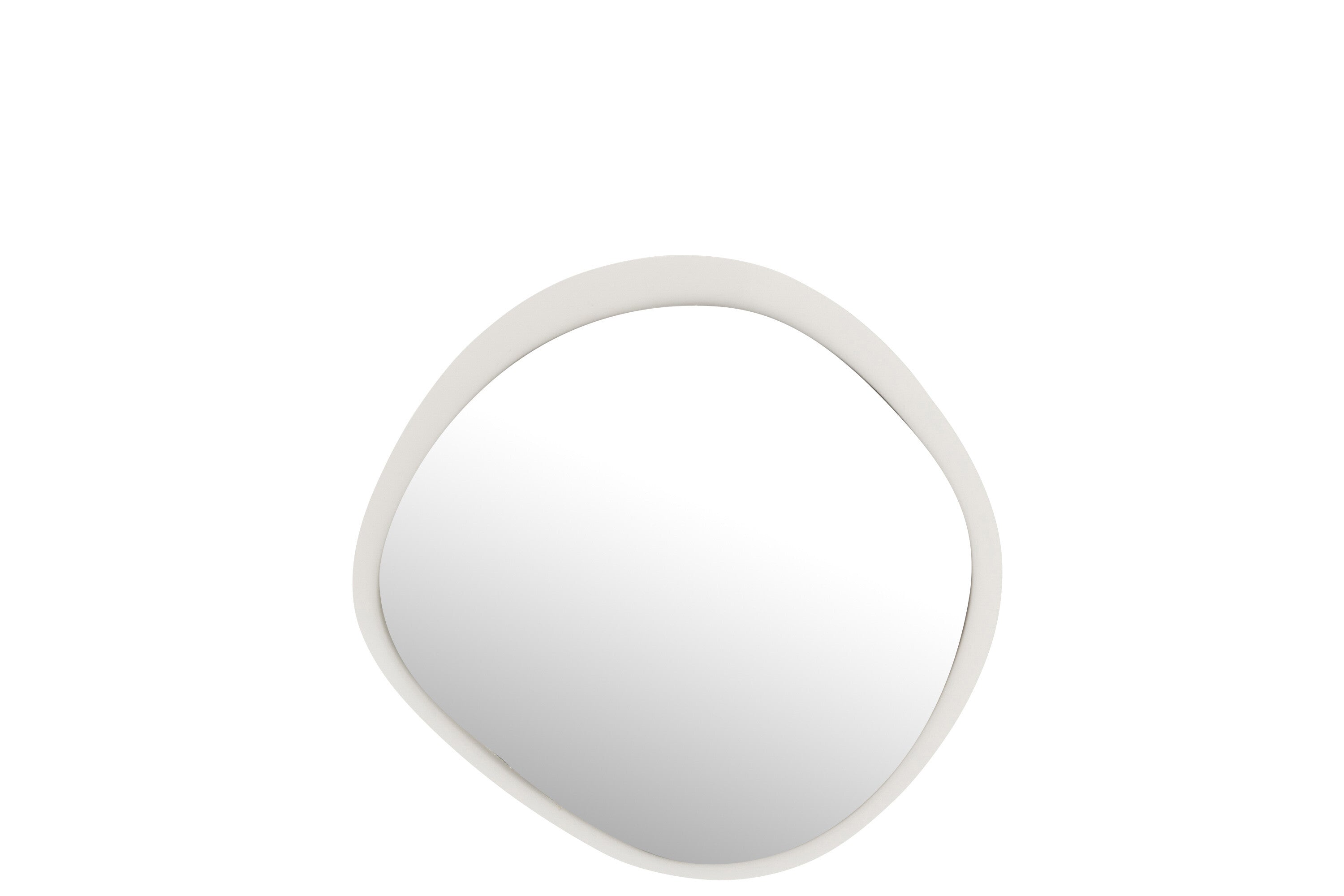 Miroir mural rond en métal/verre blanc S - J-LINE