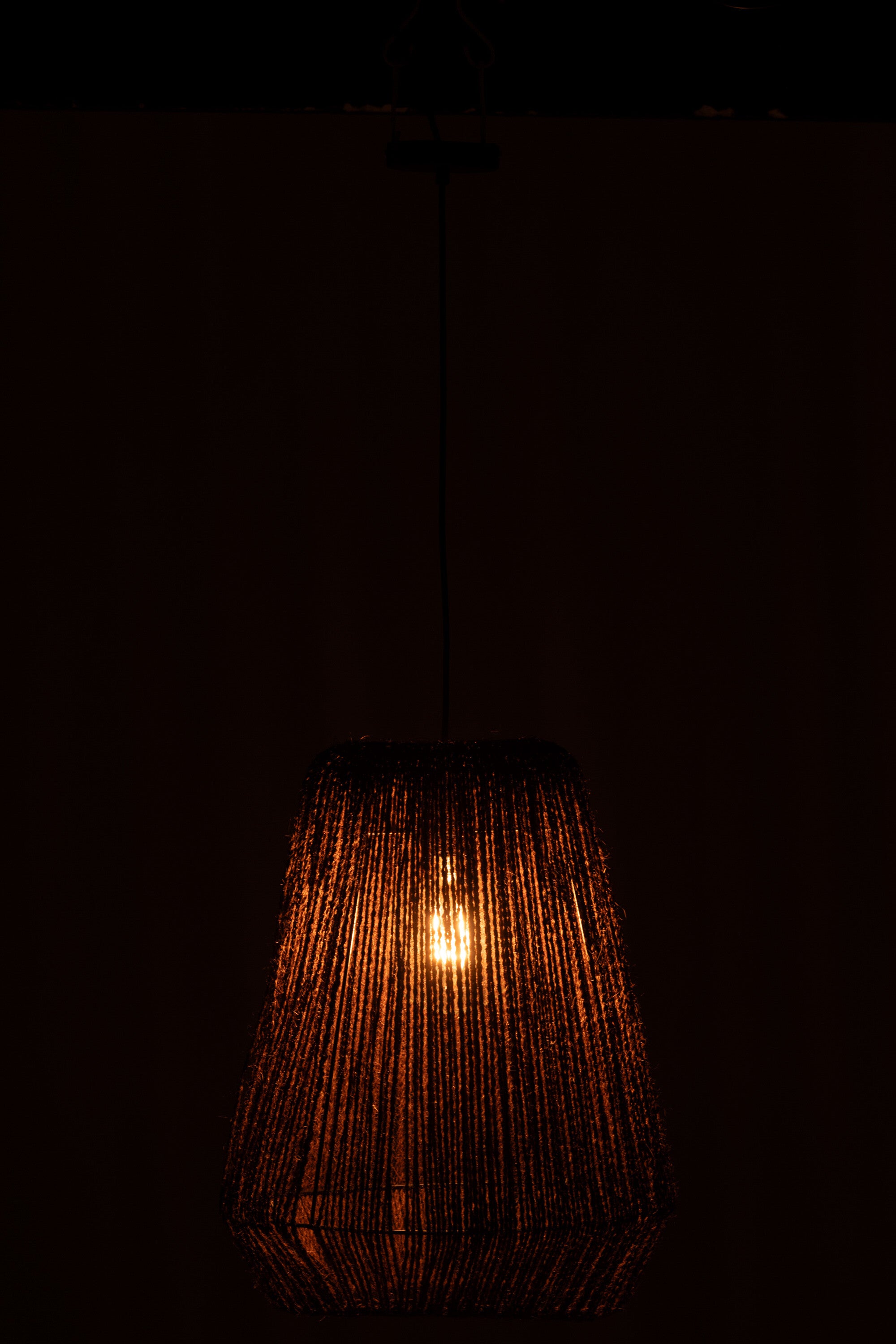 Hanglamp Metaal/Palm Zwart L - J-LINE