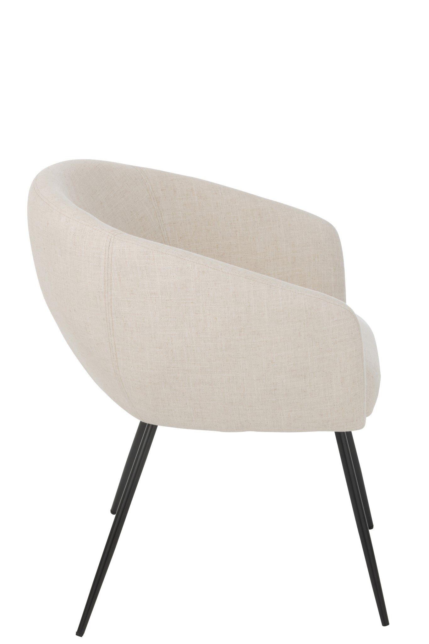 Fauteuil Wales Acier/Mousse Ivoire - J-LINE