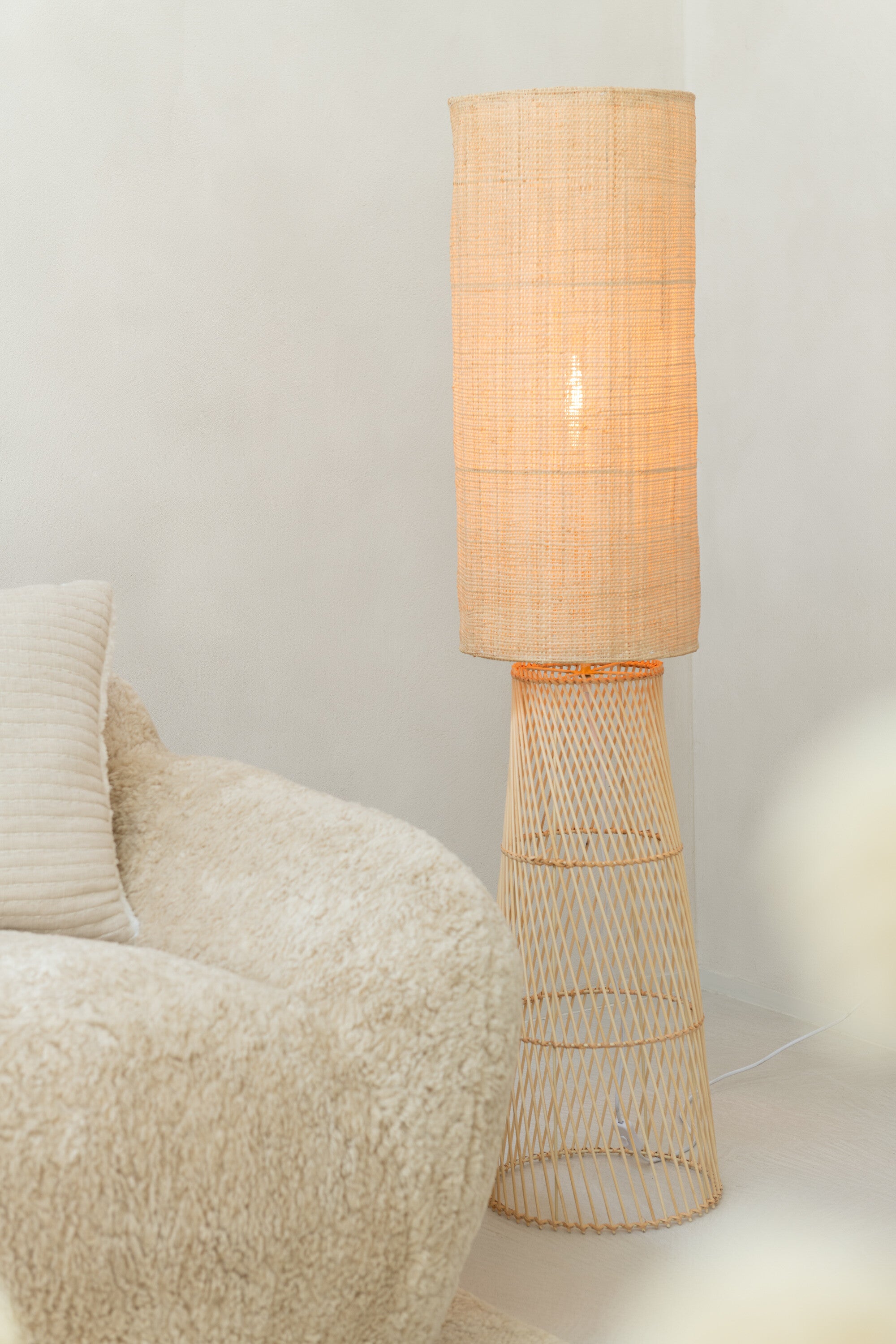 Lampadaires Lin/Bambou Naturel - J-LINE