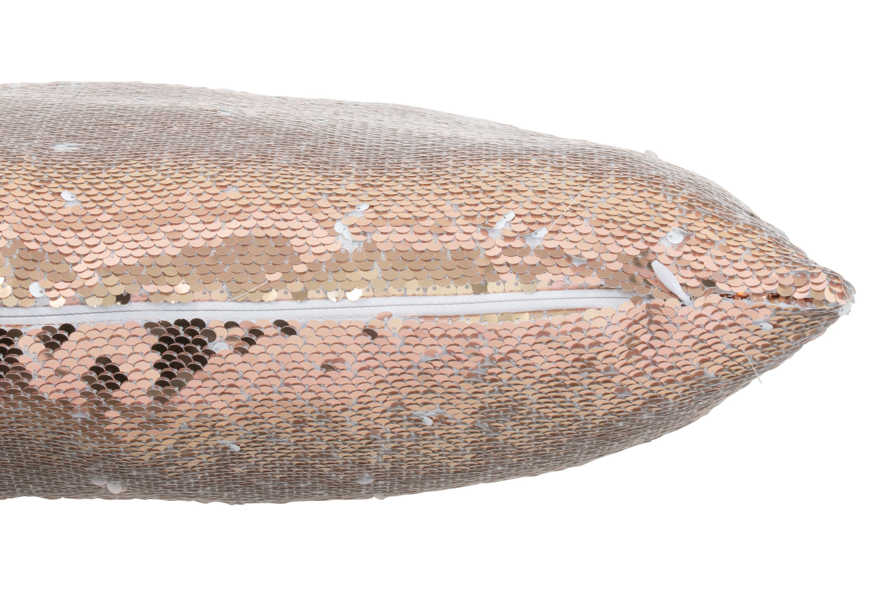 Kussen Pailletten Champagne/Wit - J-LINE