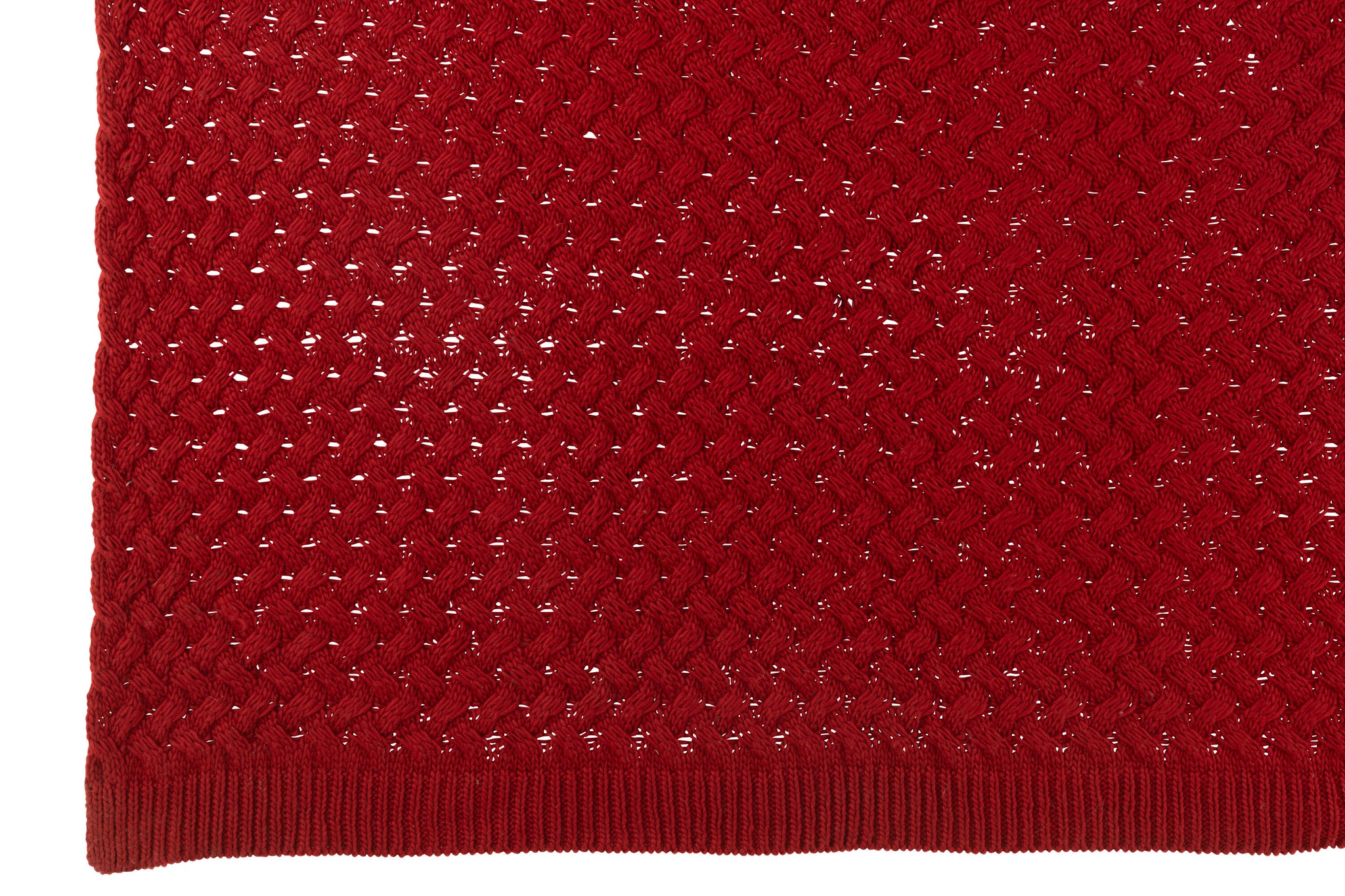 plaid Gebreide Acryl Rood - J-LINE