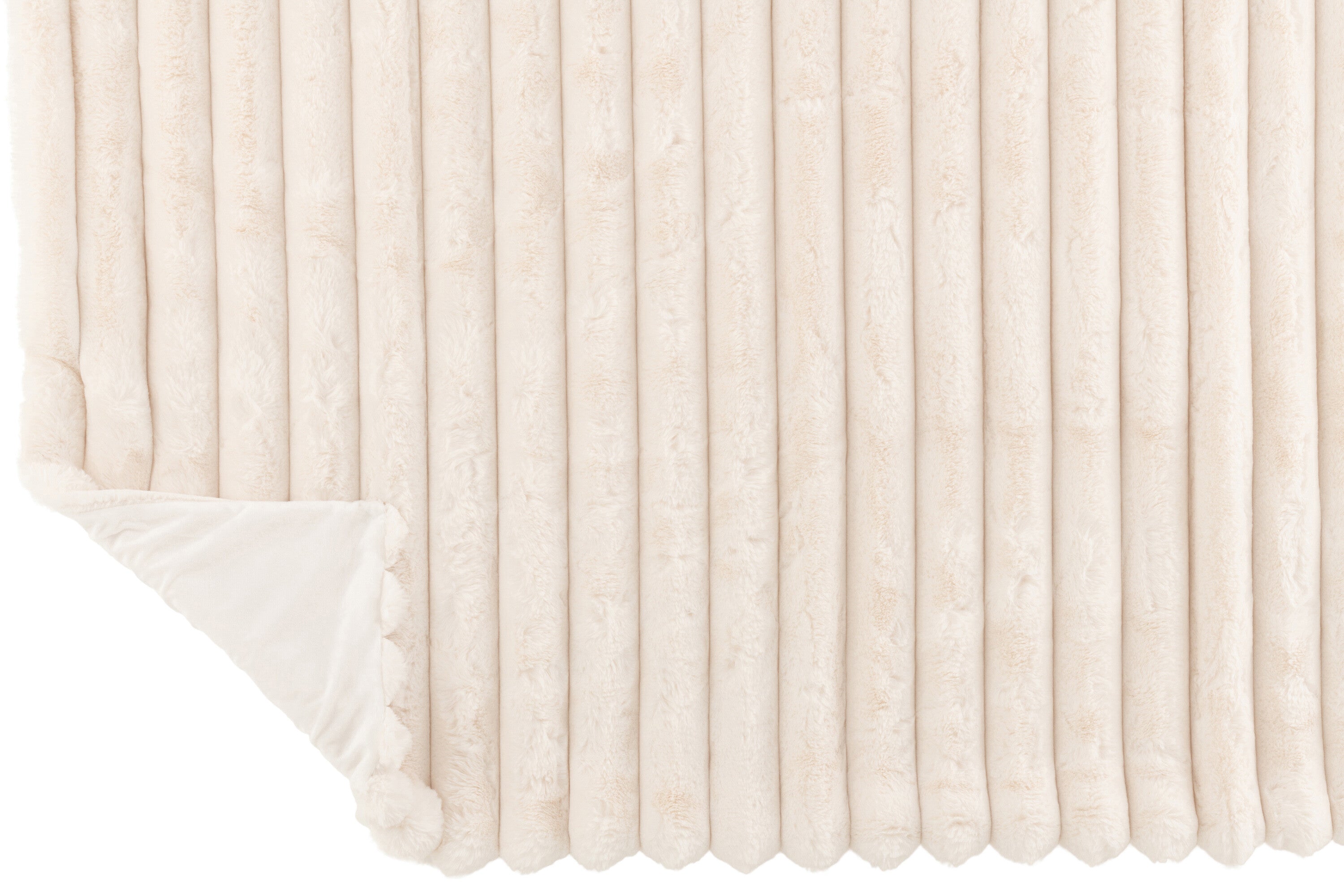 Plaid Velours côtelé Polyester Blanc - J-LINE