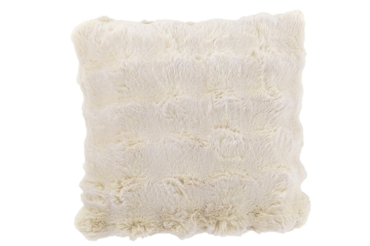 Coussin Vague Polyester Ivoire - J-LINE