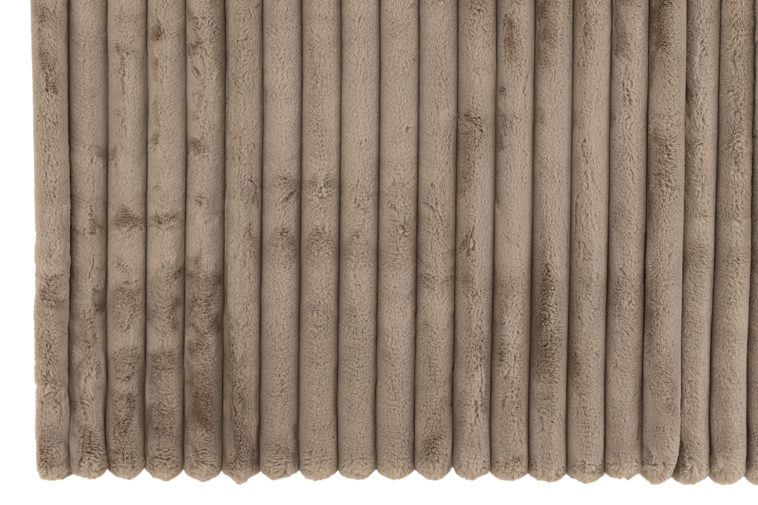 Plaid Velours côtelé Polyester Taupe - J-LINE