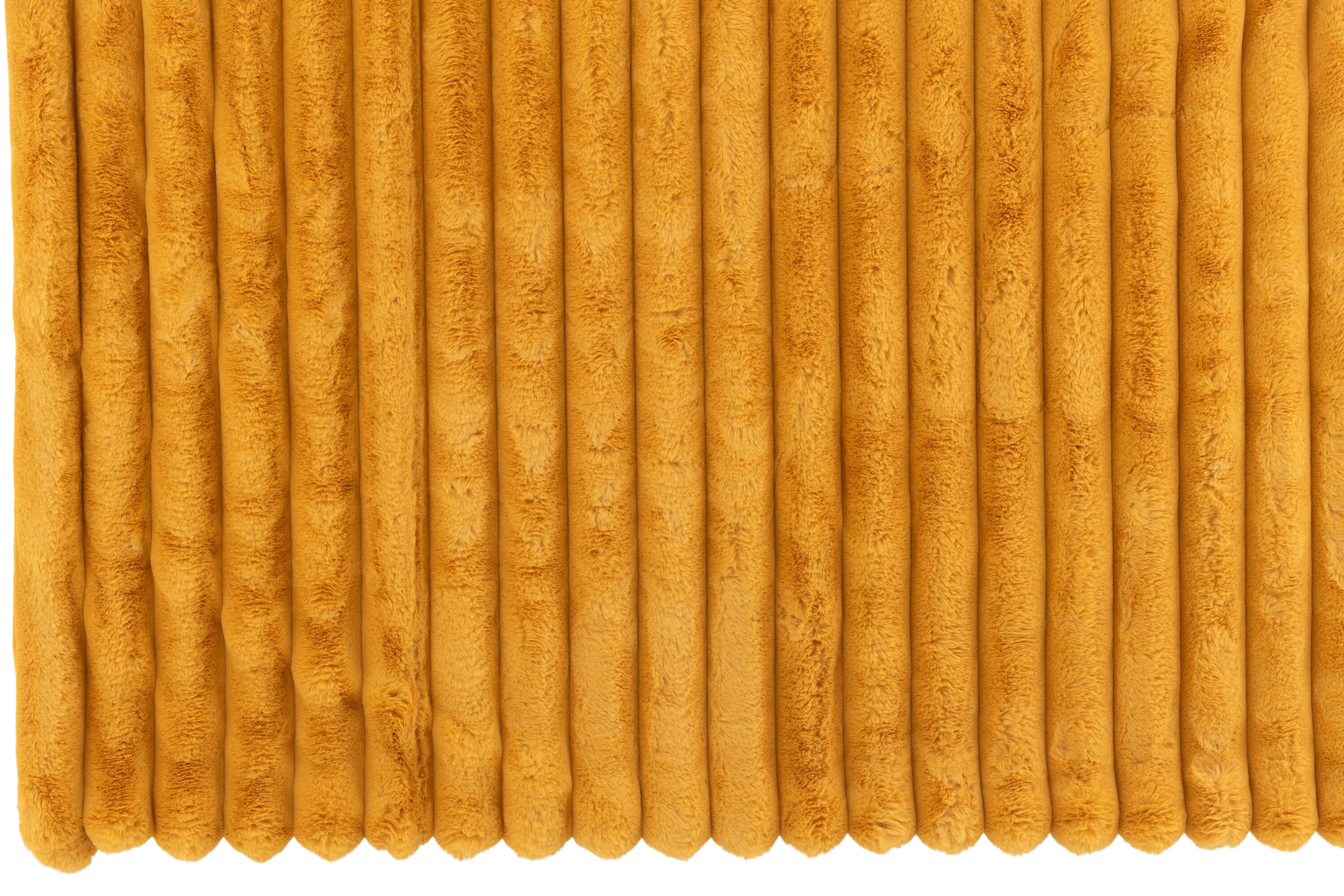 Grand Plaid Velours Côtelé Polyester Ocre - J-LINE