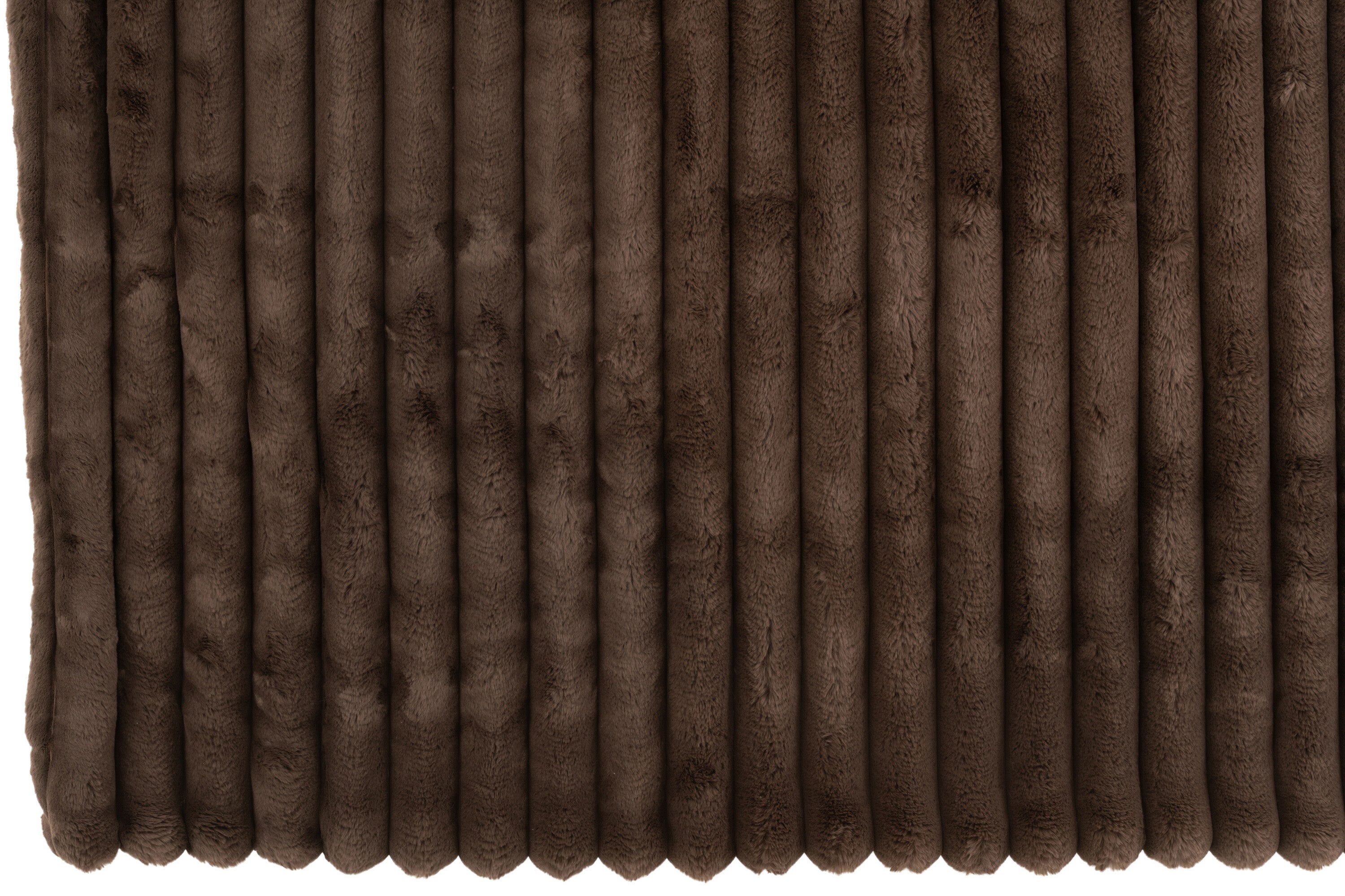 Plaid Velours côtelé Polyester marron foncé - J-LINE