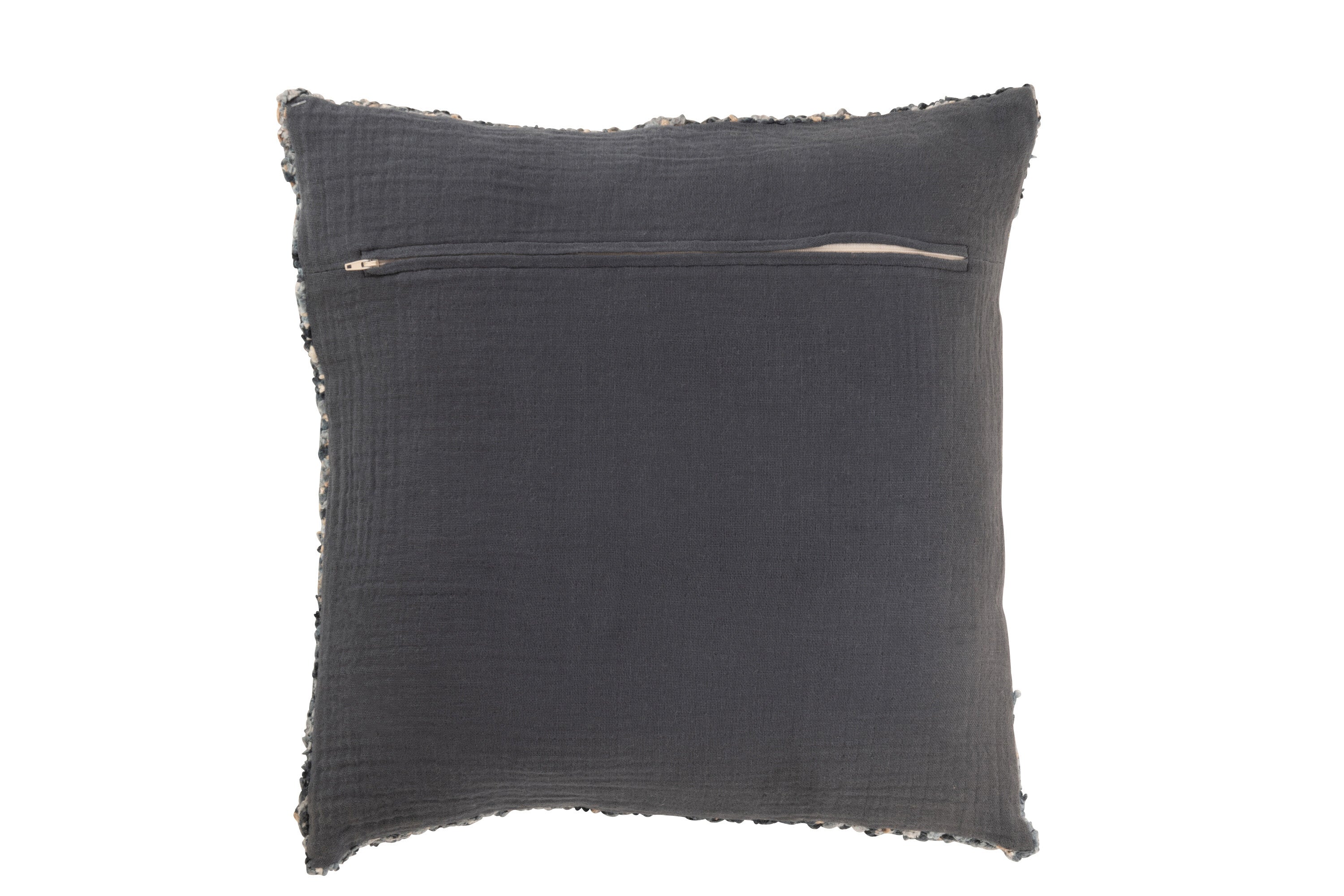 Kussen Tweed Acryl/Katoen Blauw/Wit - J-LINE