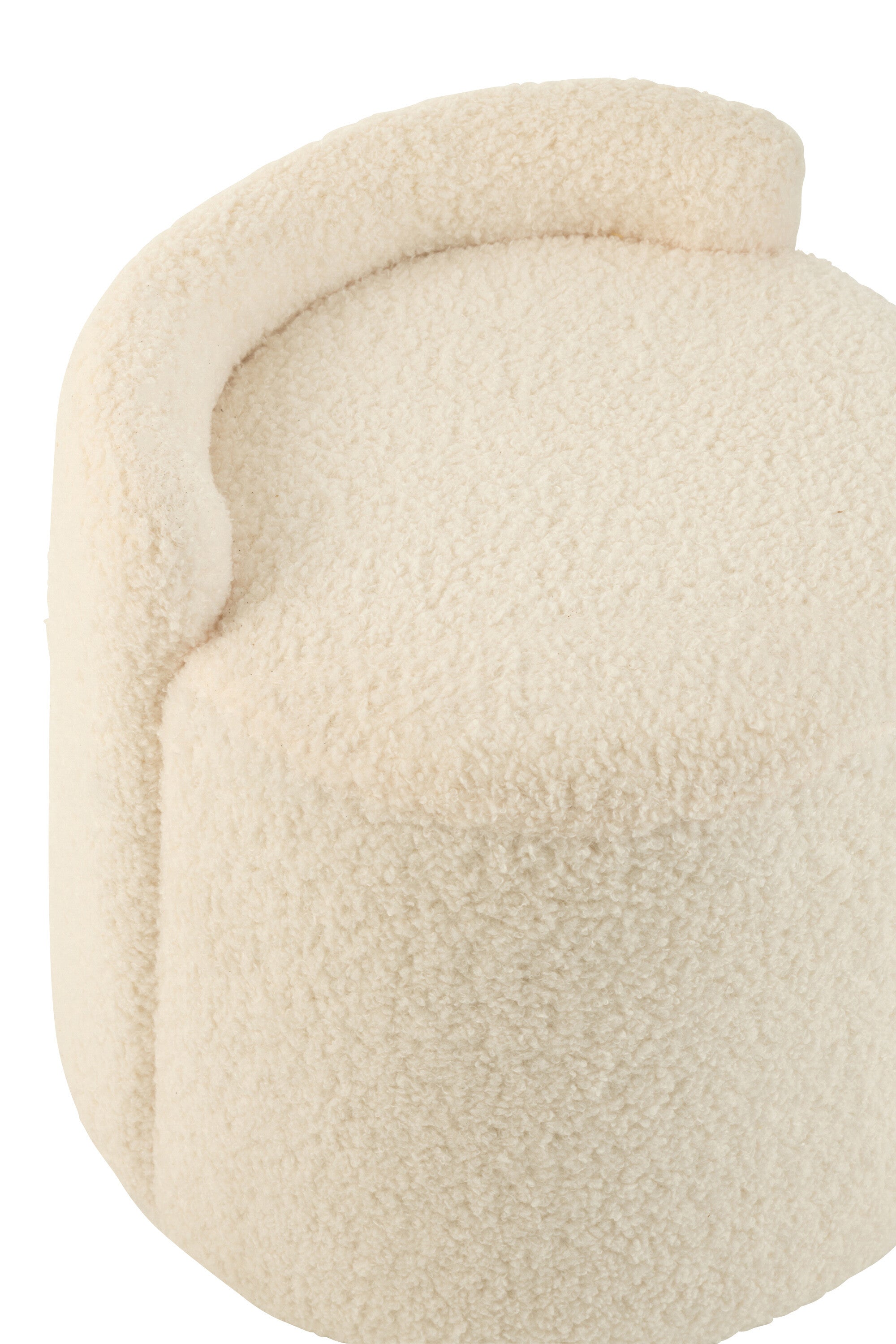 Poef Teddy + rug Bouclé Wit - J-LINE