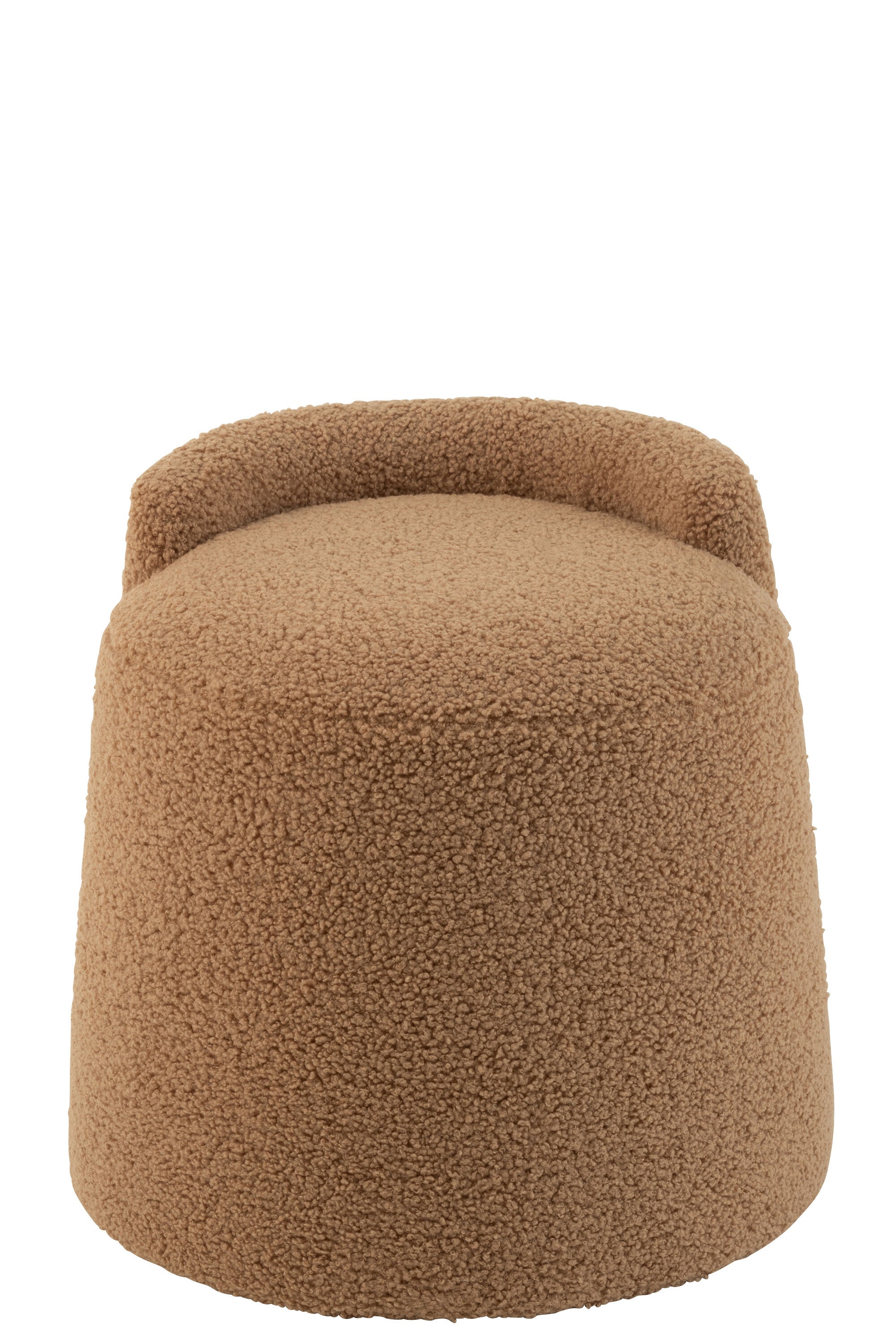 Poef Teddy + rug Bouclé Kameel - J-LINE