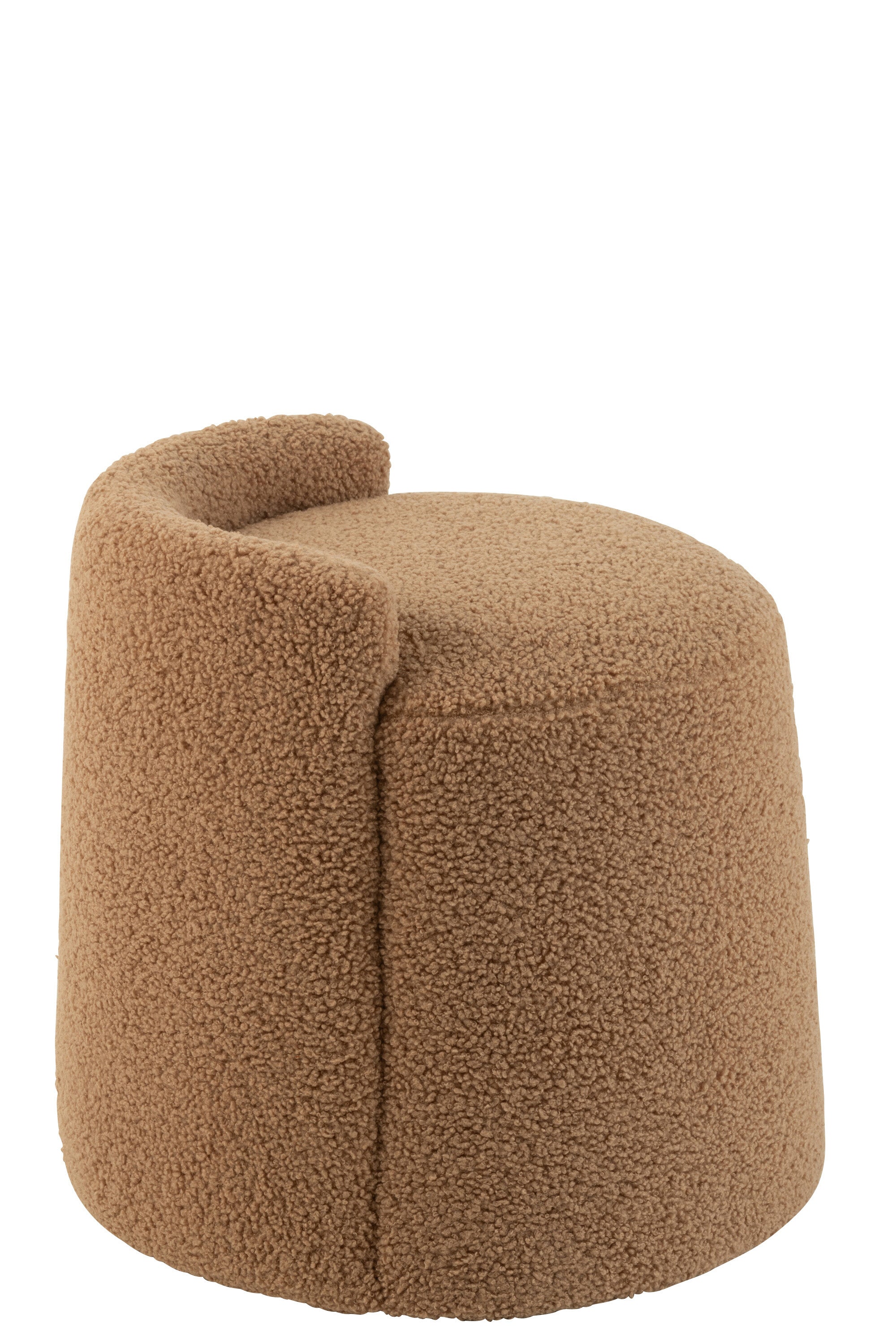Poef Teddy + rug Bouclé Kameel - J-LINE