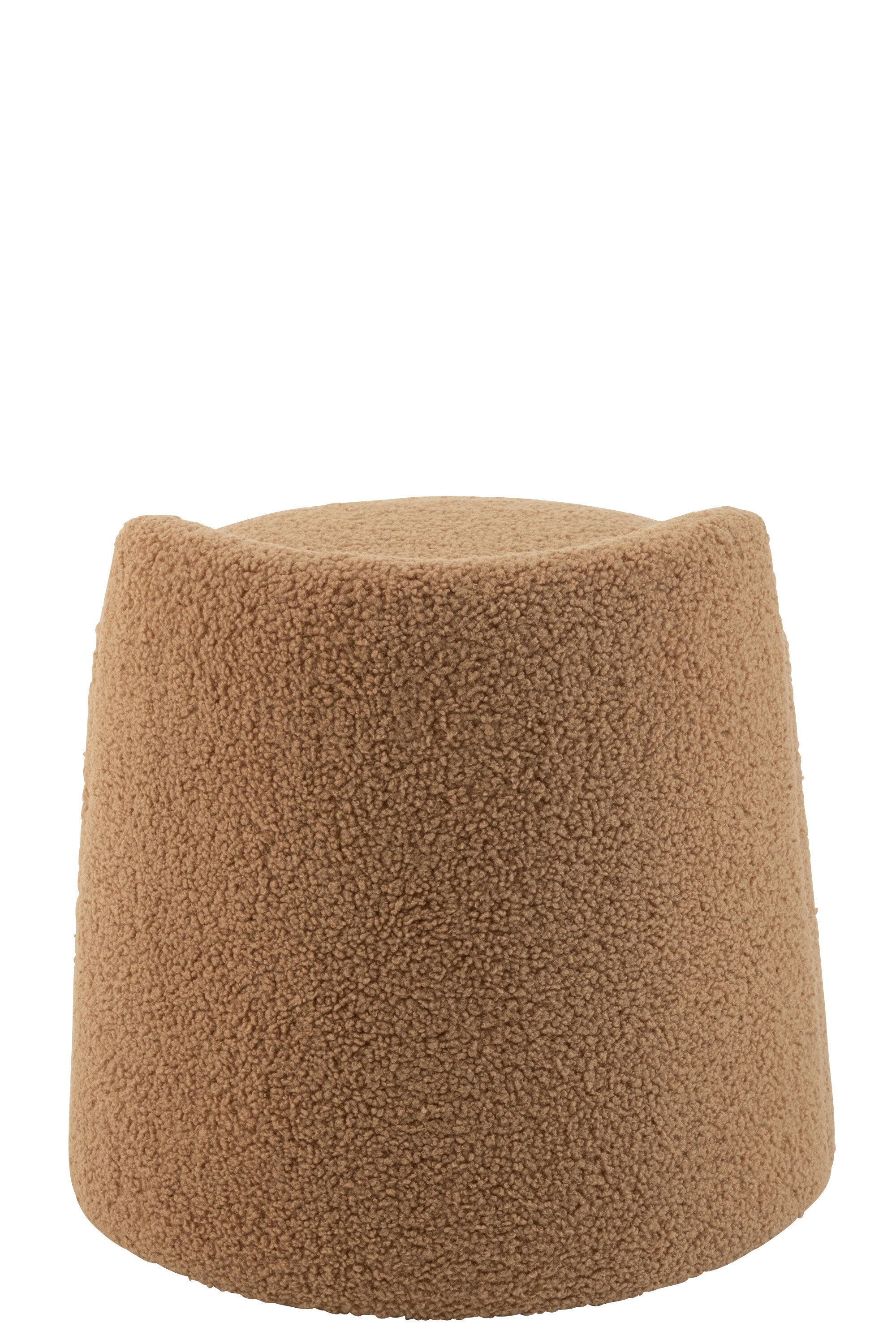 Poef Teddy + rug Bouclé Kameel - J-LINE