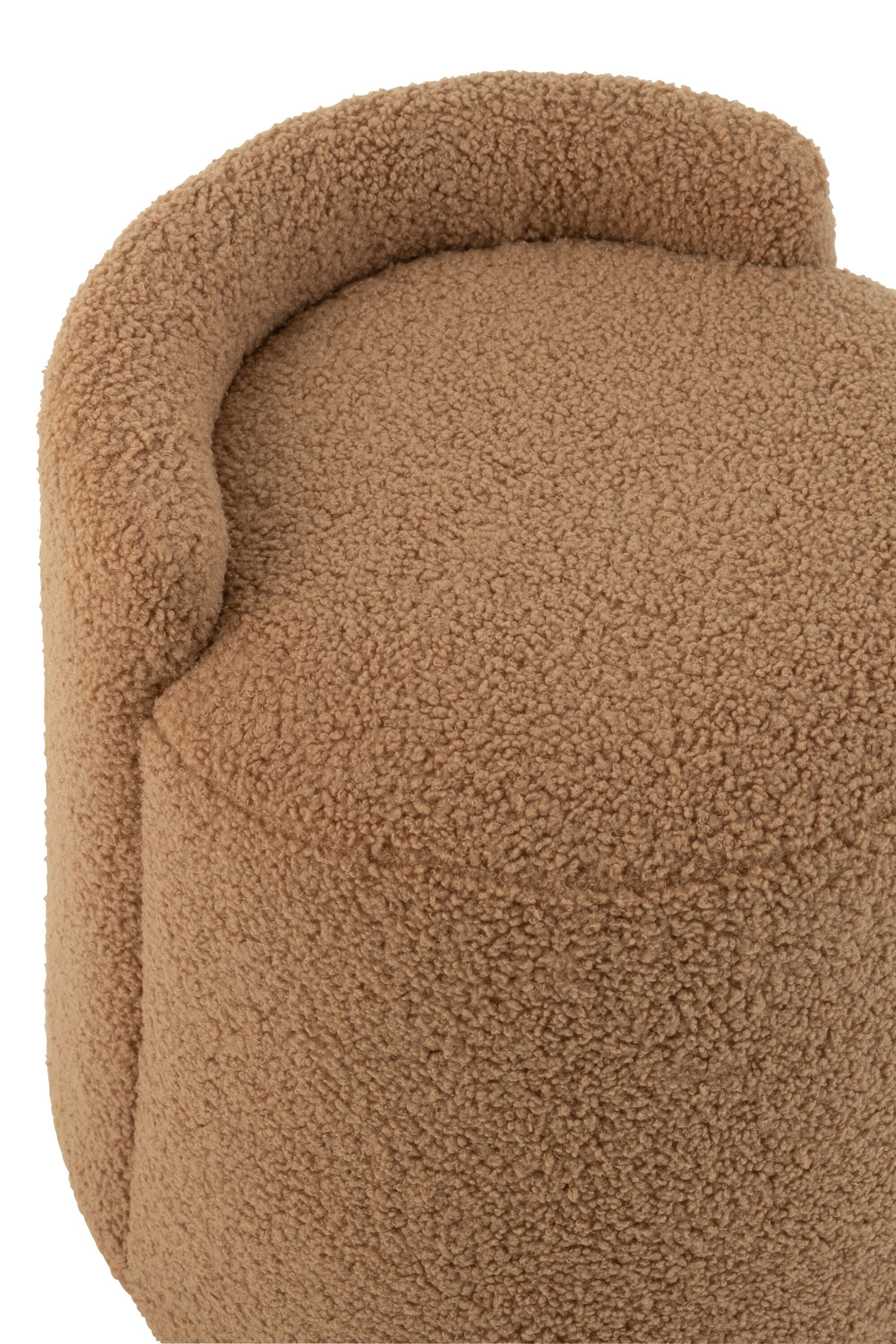 Poef Teddy + rug Bouclé Kameel - J-LINE