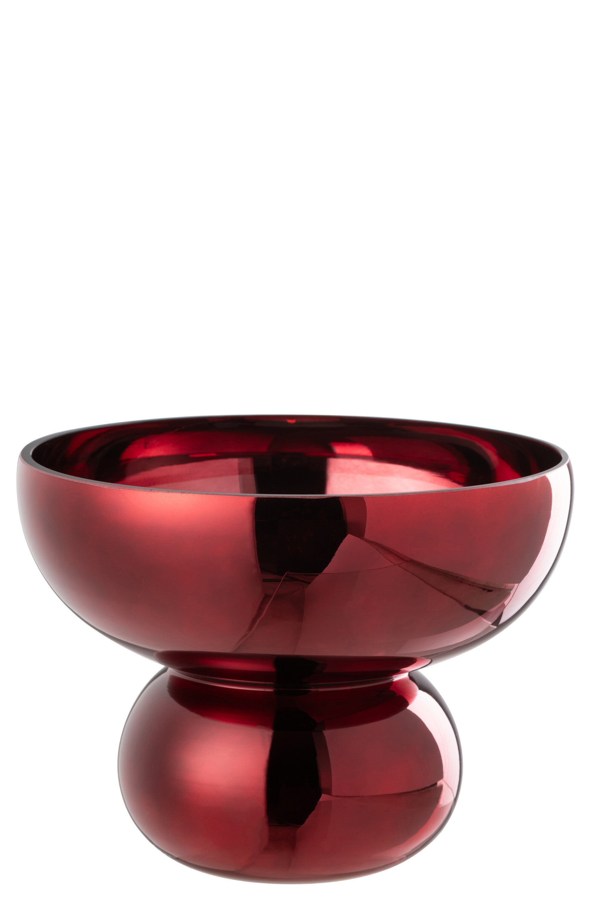 Vaas voet glas donkerrood - J-LINE