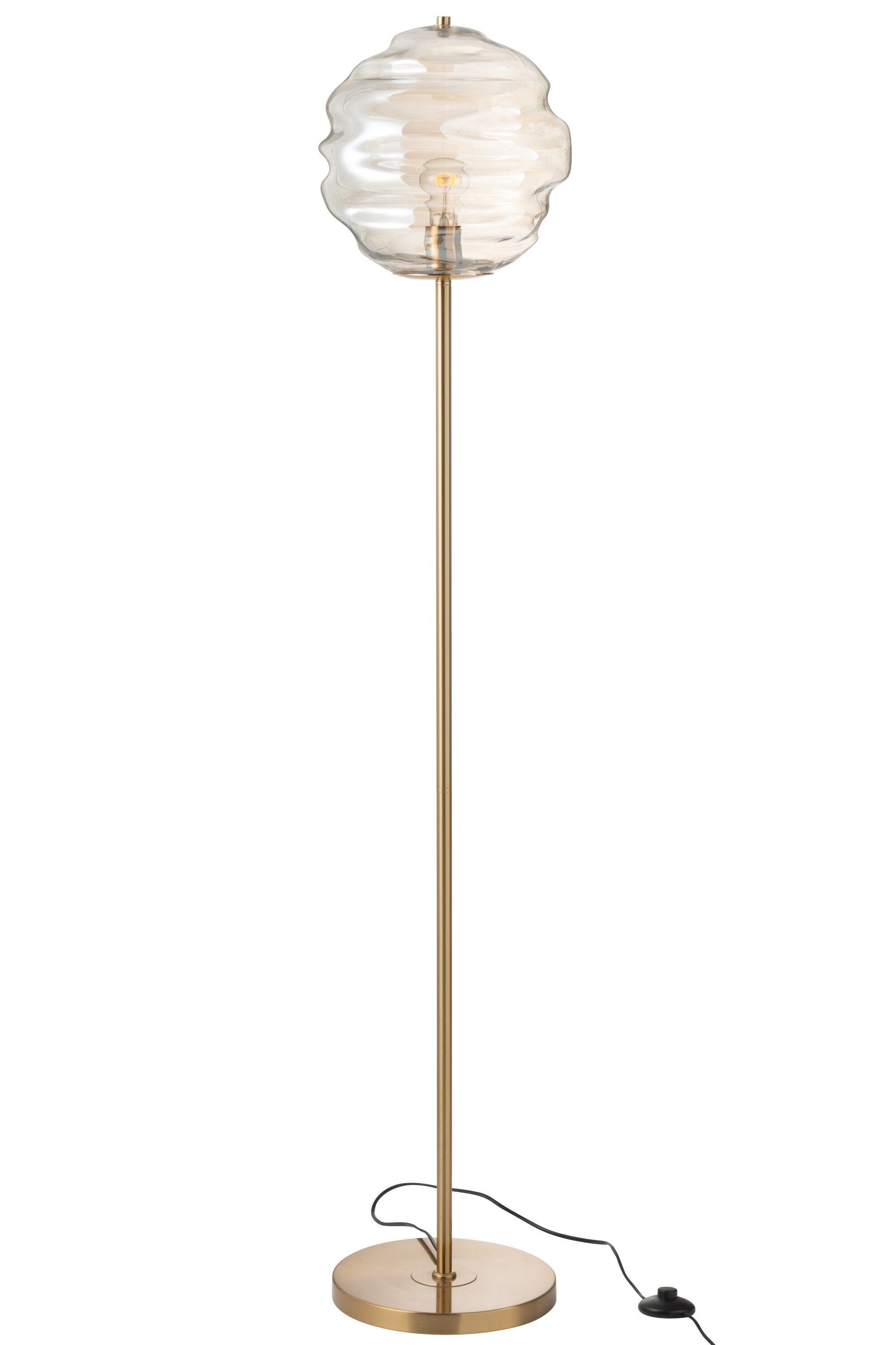 Lampadaire en verre nid d'abeille Cognac - J-LINE