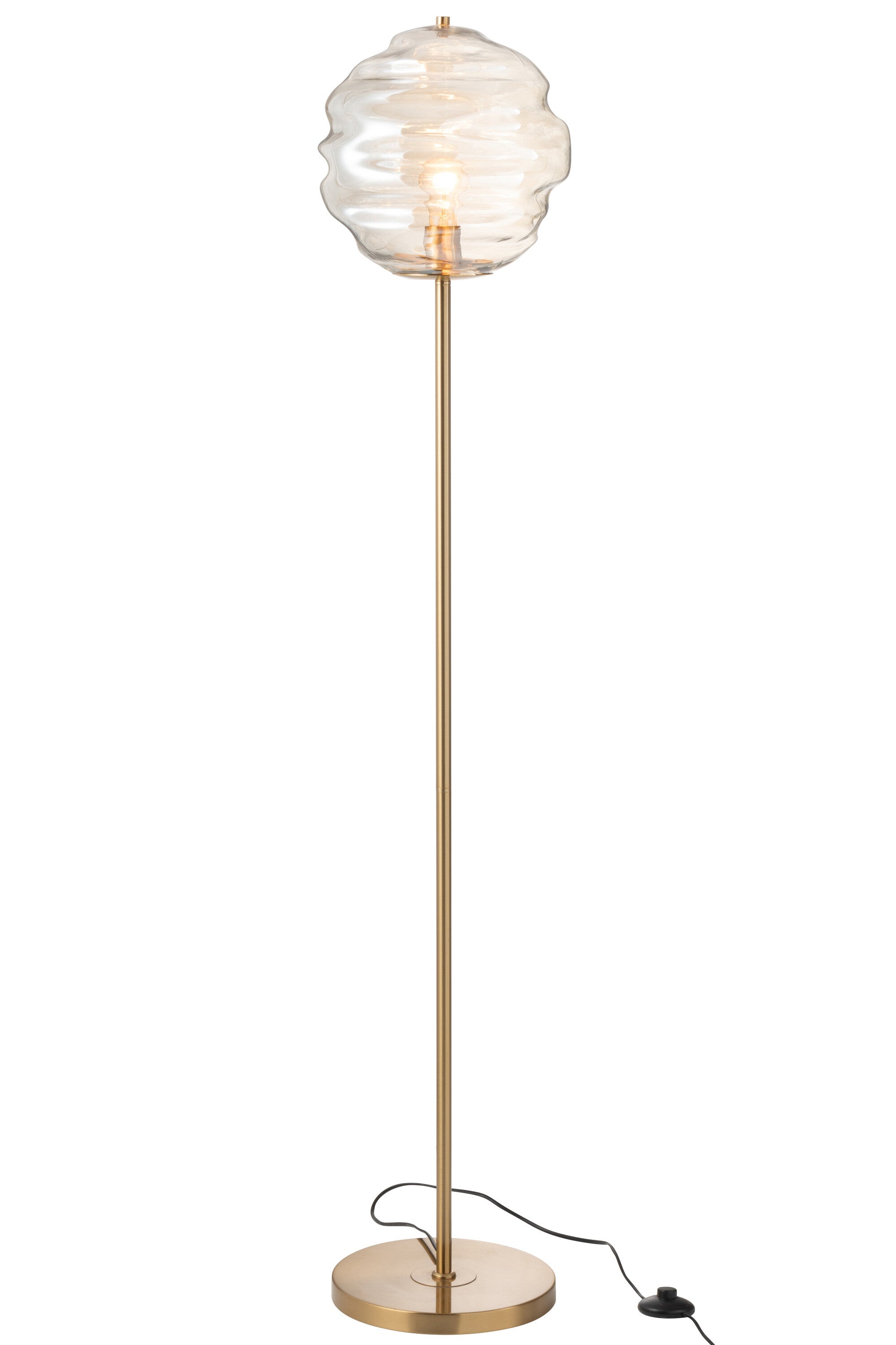 Lampadaire en verre nid d'abeille Cognac - J-LINE