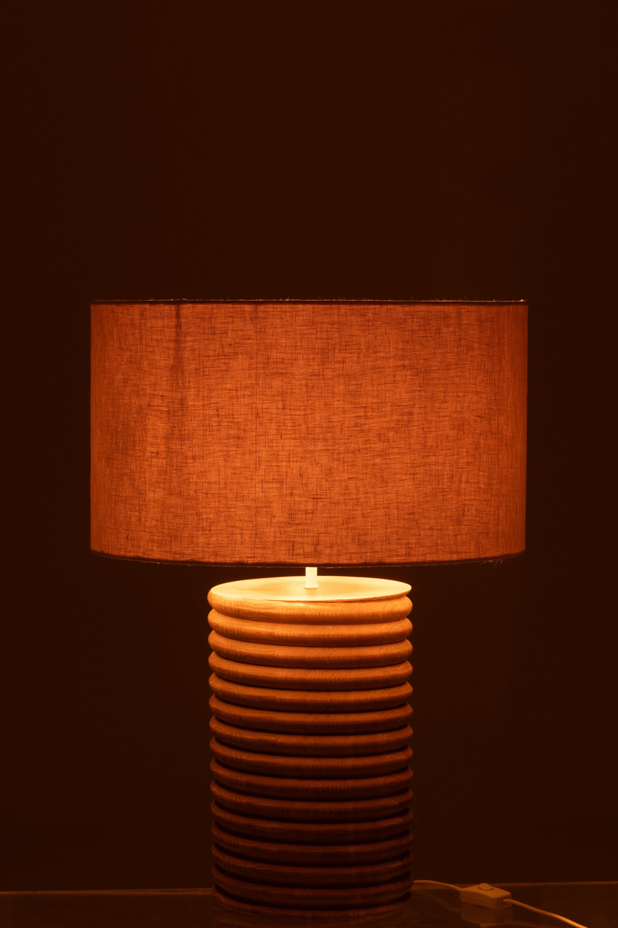 Lampe de table en bois d'Ailanthus, gris - J-LINE