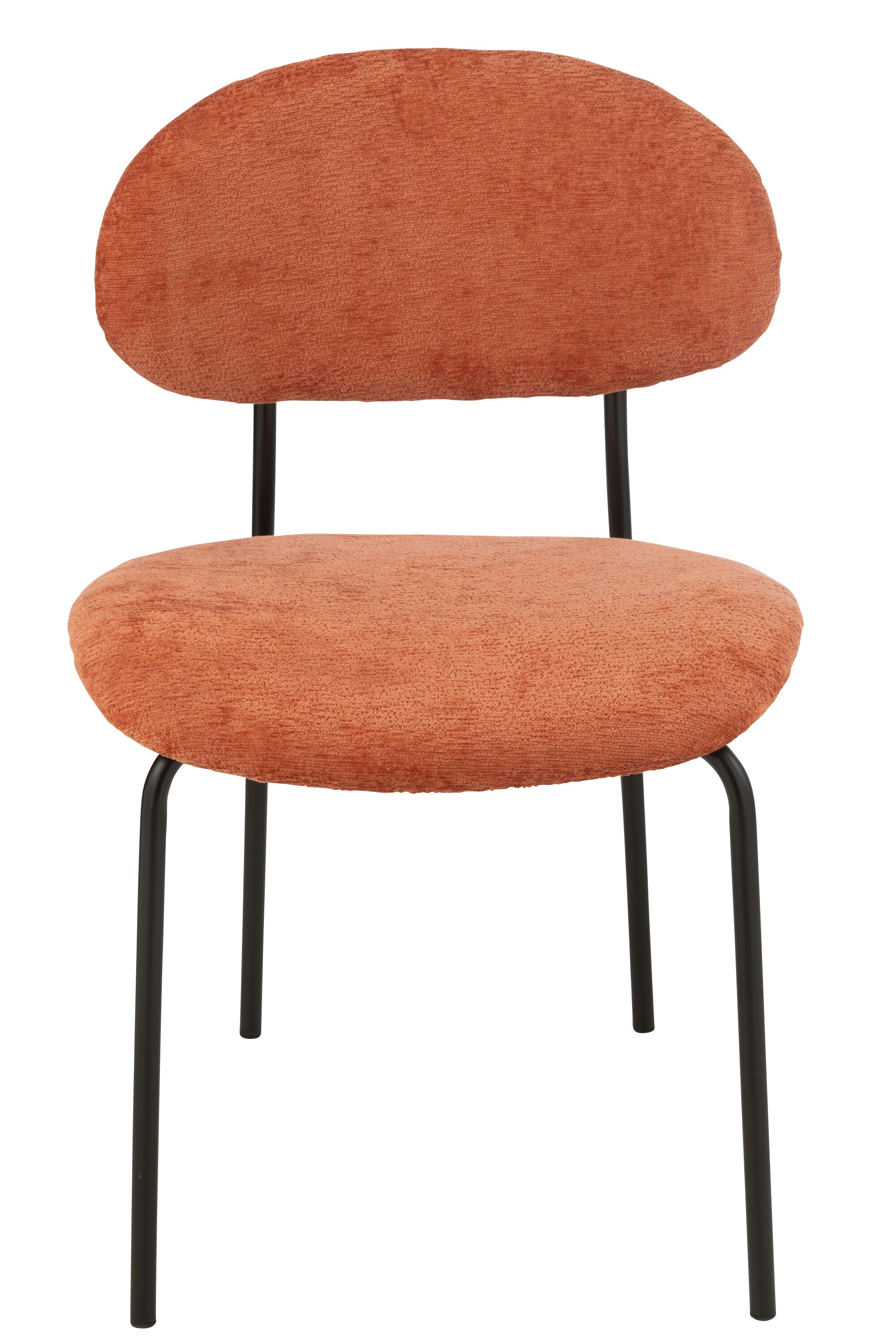 Chaise de salle à manger textile/métal orange rouille - J-LINE