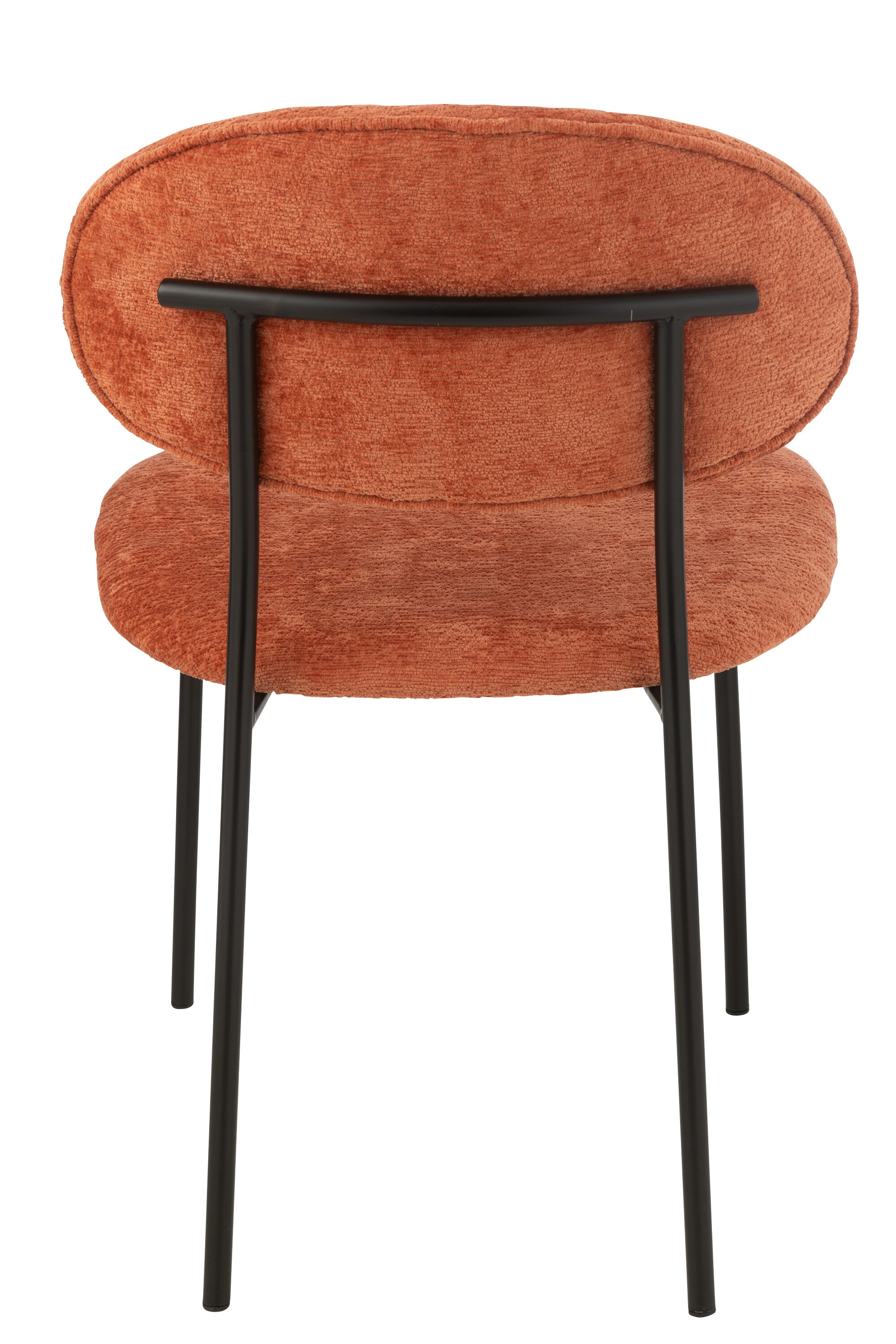 Chaise de salle à manger textile/métal orange rouille - J-LINE