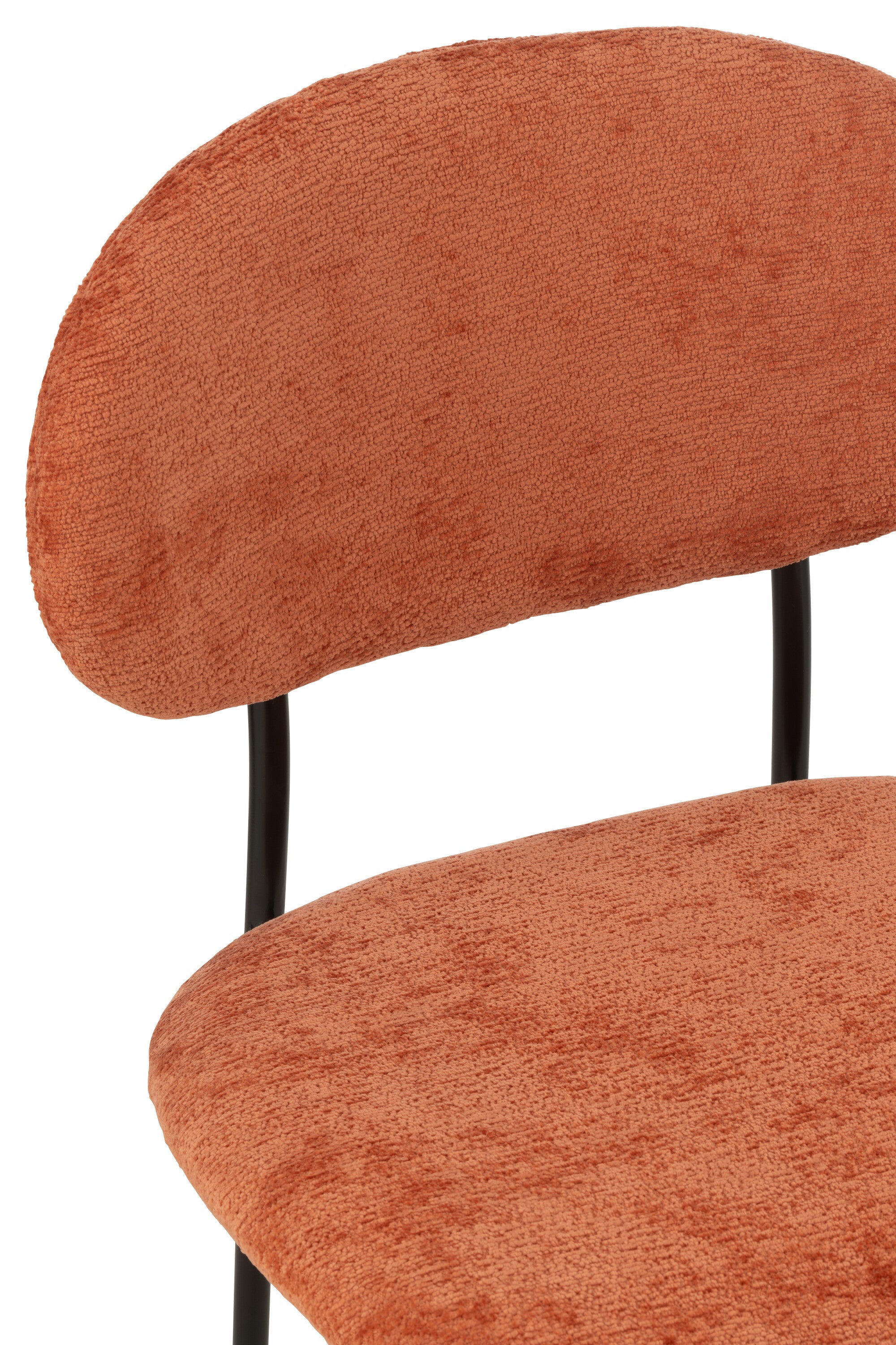 Chaise de salle à manger textile/métal orange rouille - J-LINE