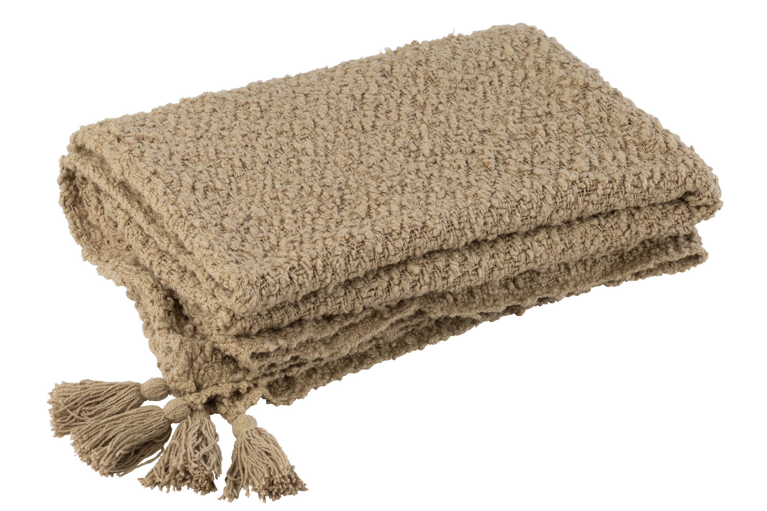 Plaid en coton beige foncé - J-LINE