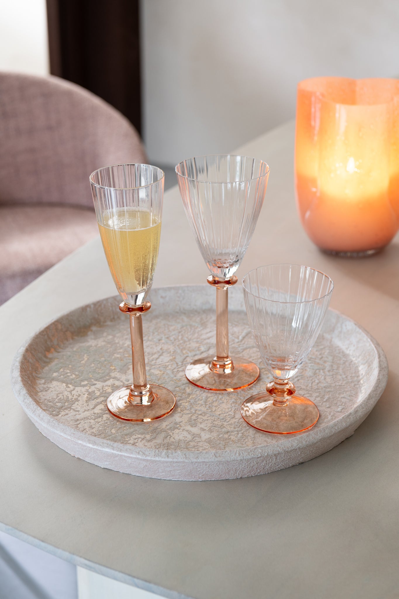 Schaal Terra Rosé Goudkleurig - J-LINE