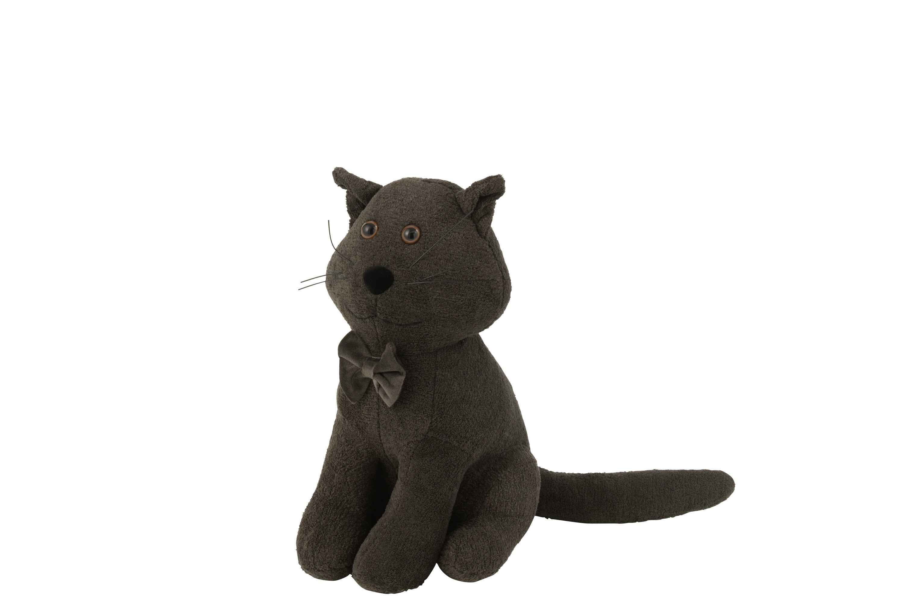 Cale-Porte Chat + Noeud Papillon Bouclé Gris Foncé - J-LINE
