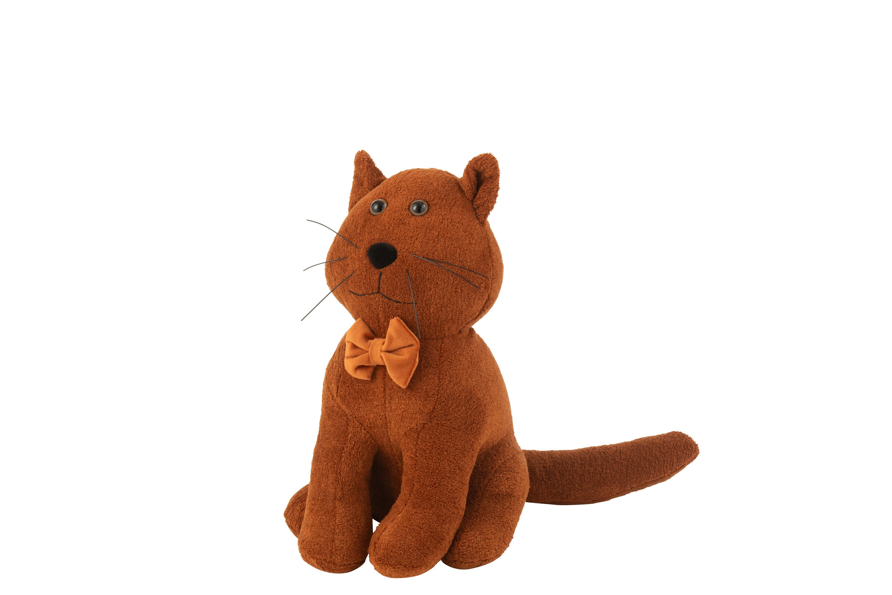 Cale-porte Chat + Nœud Papillon Bouclé Cognac - J-LINE