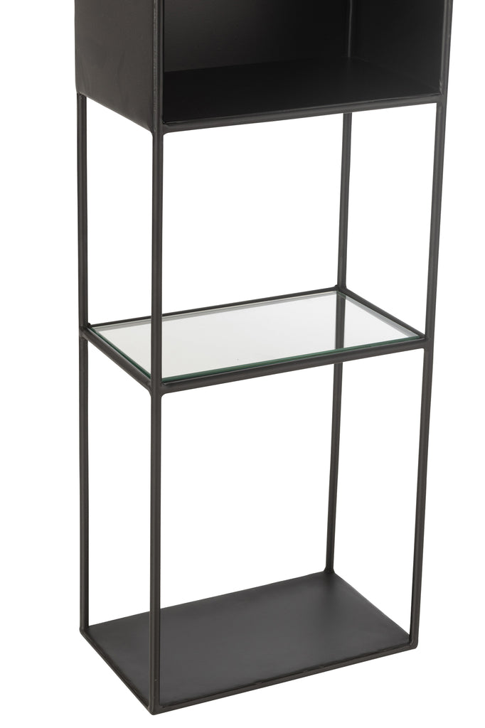 Boekenrek Ricard Metaal/Glas Zwart - J-LINE
