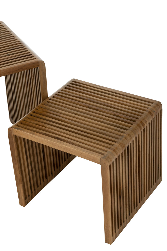 Bijzettafels Kubisch S/2 Teak - J-LINE