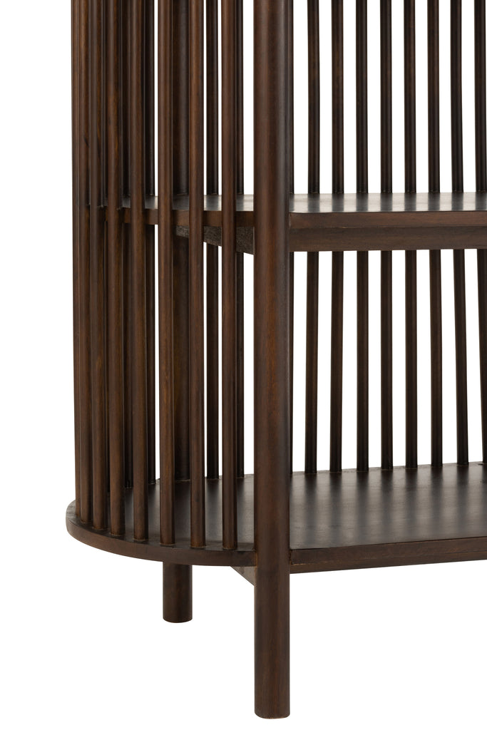 Étagère Conie 5 étagères Bois de manguier Marron foncé - J-LINE