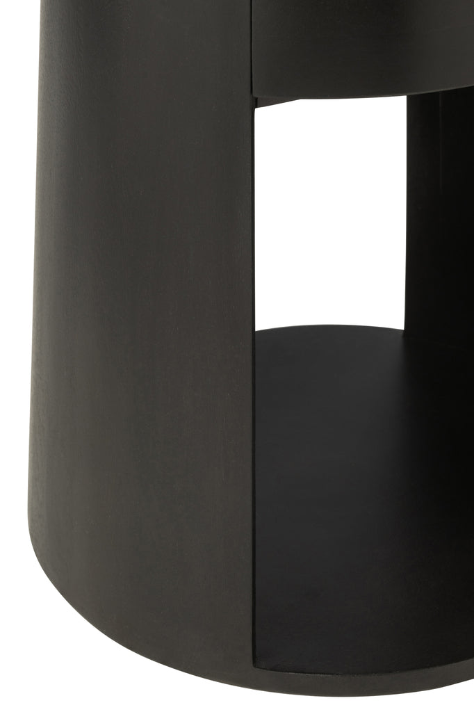 Bijzettafel mangohout/MDF zwart - J-LINE